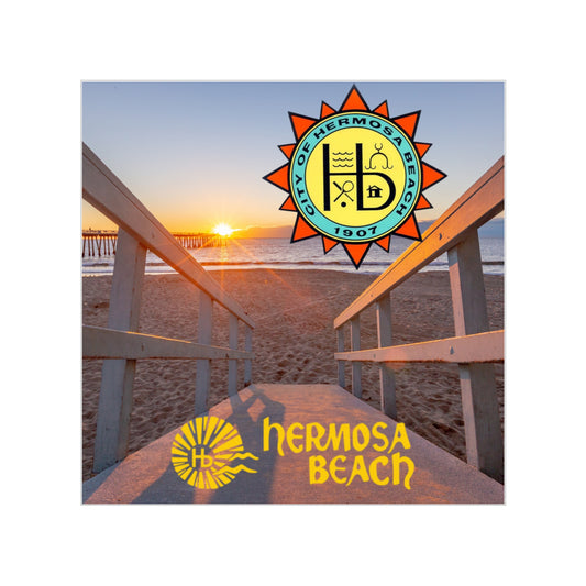Hermosa Beach Lifeguard Stand  Transparent Outdoor Stickers Square 1pc