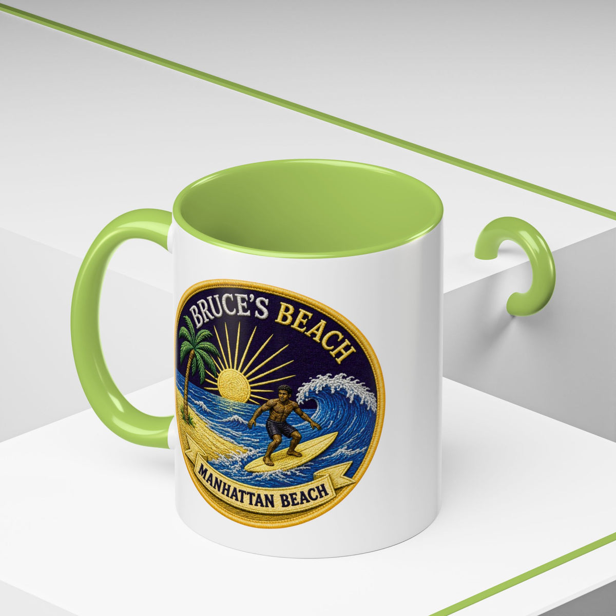 Manhattan Beach Surf Mug — Bruce’s Beach Coffee Cup (11/15oz Accent)