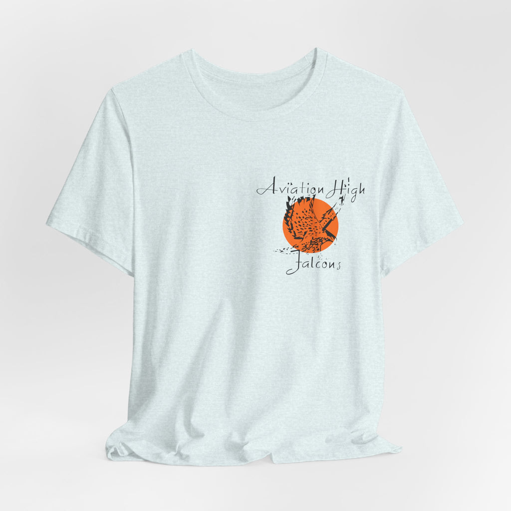 Aviation High School Signage Logo - Many Colors - Unisex Jersey Short Sleeve Tee