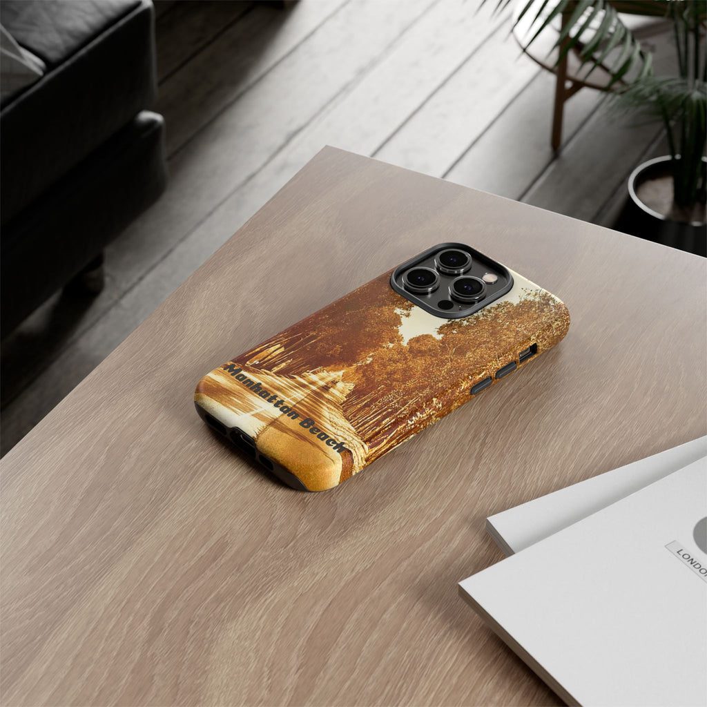 Phone Cases Manhattan Beach Rosecrans Ave Early 60's Tough Cases 90266 California, iPhone Samsung Google Pixel Protective Cover, Vintage
