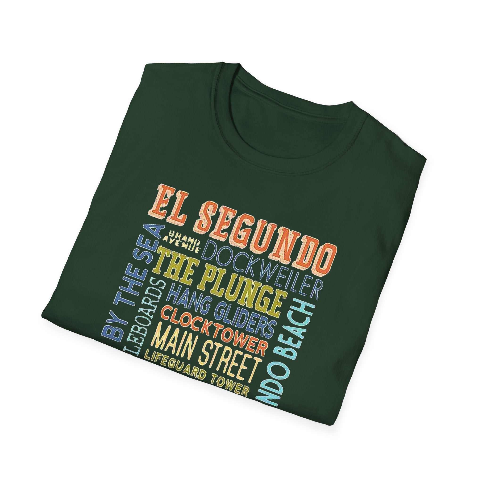 El Segundo Typography T-Shirt | Beach Town Landmarks Word Art