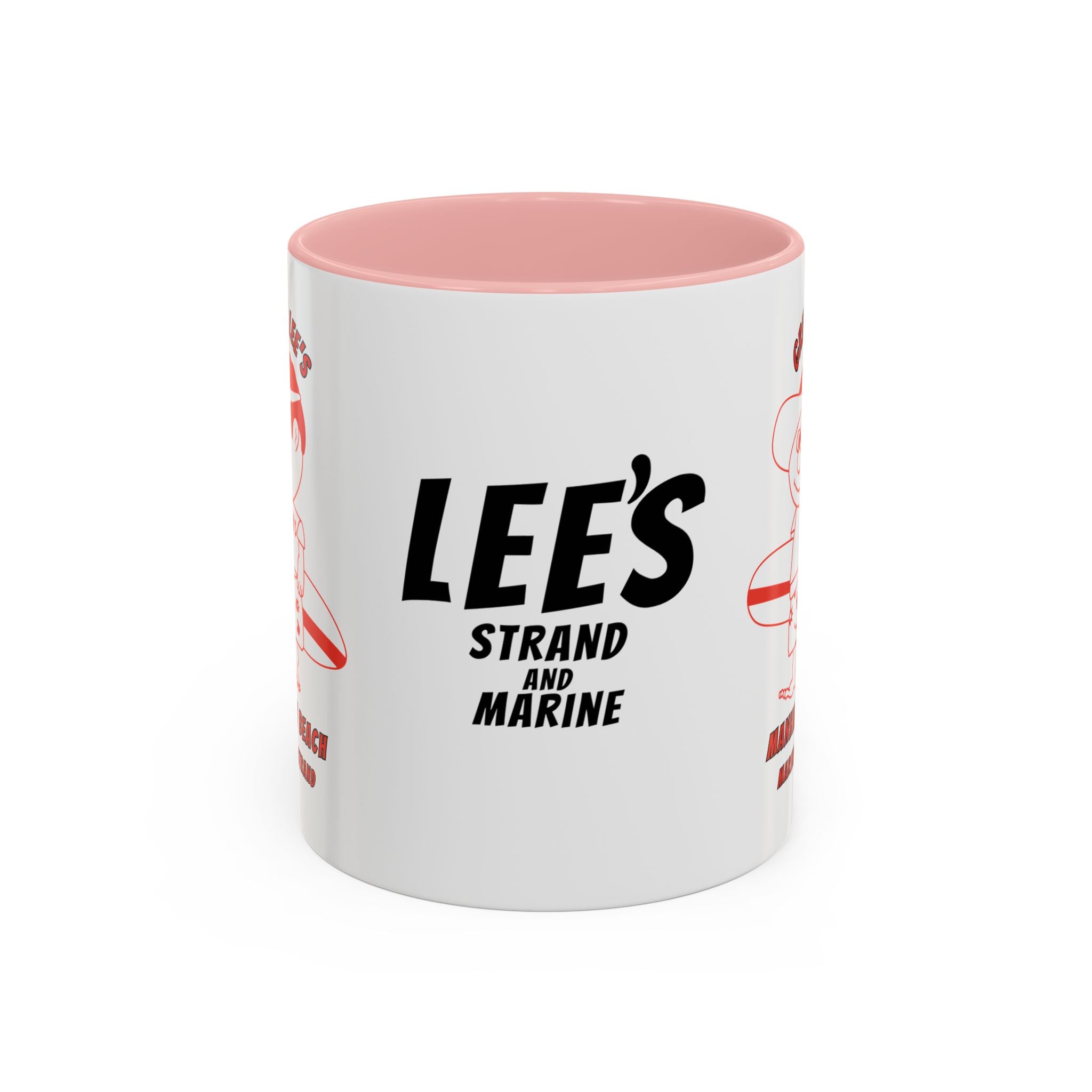 Greasy Lee's Surfer Logo Mug | Marine and Strand Manhattan Beach Old School  Accent Coffee Mug 11oz 15oz