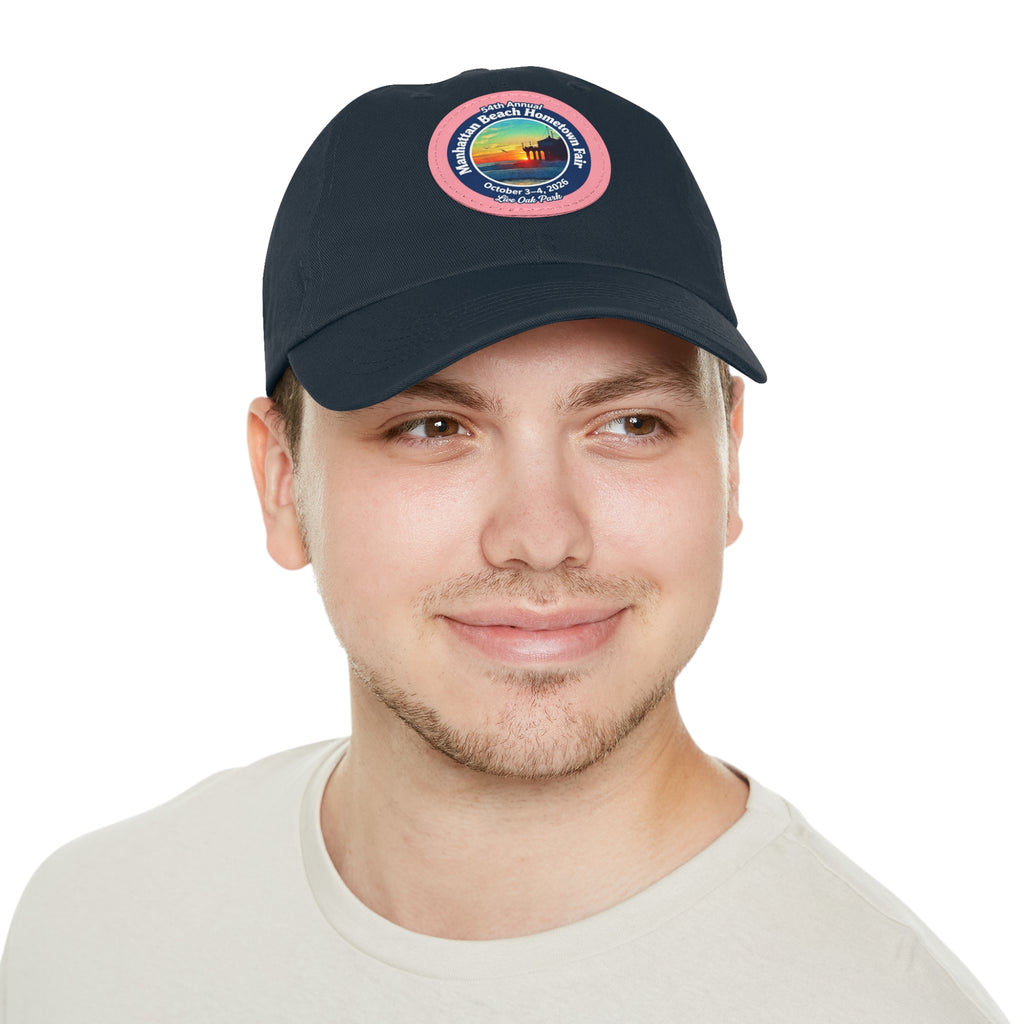 Manhattan Beach Hometown Fair 2026  Beach  Live Oak Park Annual Festival Round Leather Patch Hat
