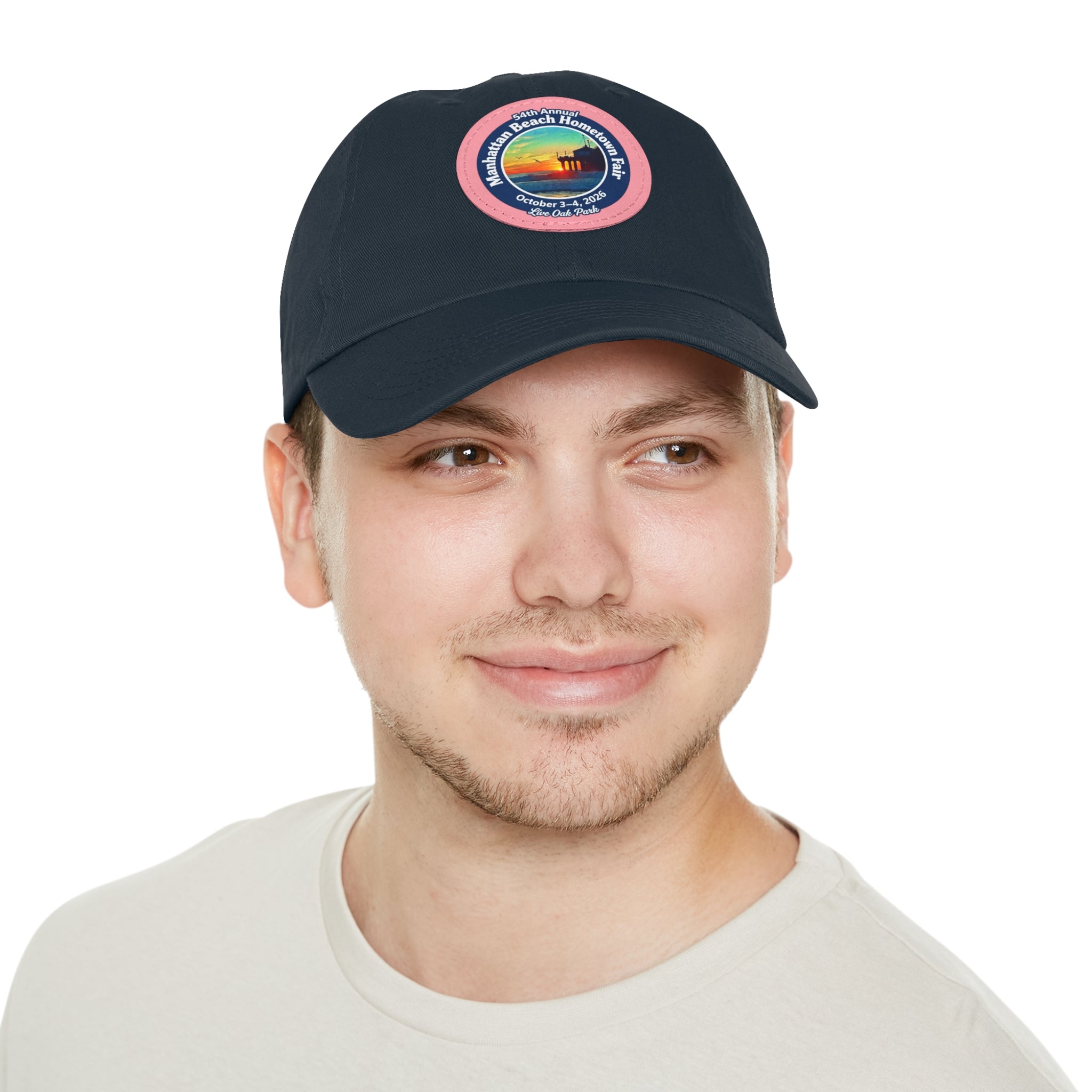 Manhattan Beach Hometown Fair 2026  Beach  Live Oak Park Annual Festival Round Leather Patch Hat