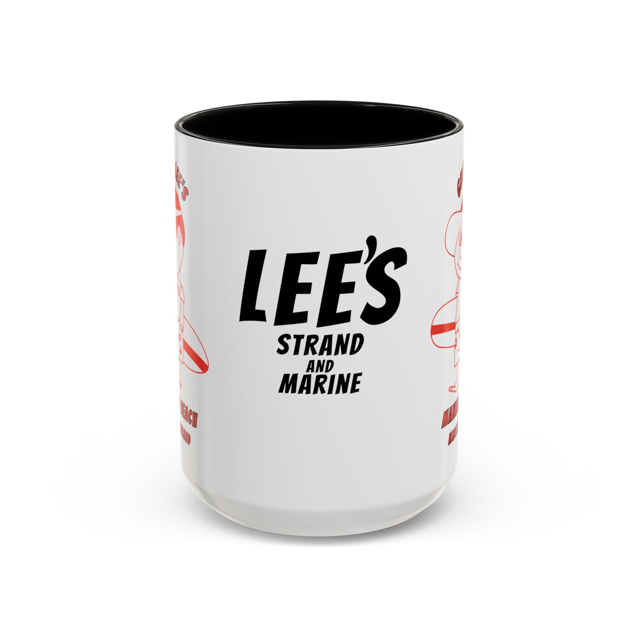 Greasy Lee's Surfer Logo Mug | Marine and Strand Manhattan Beach Old School  Accent Coffee Mug 11oz 15oz
