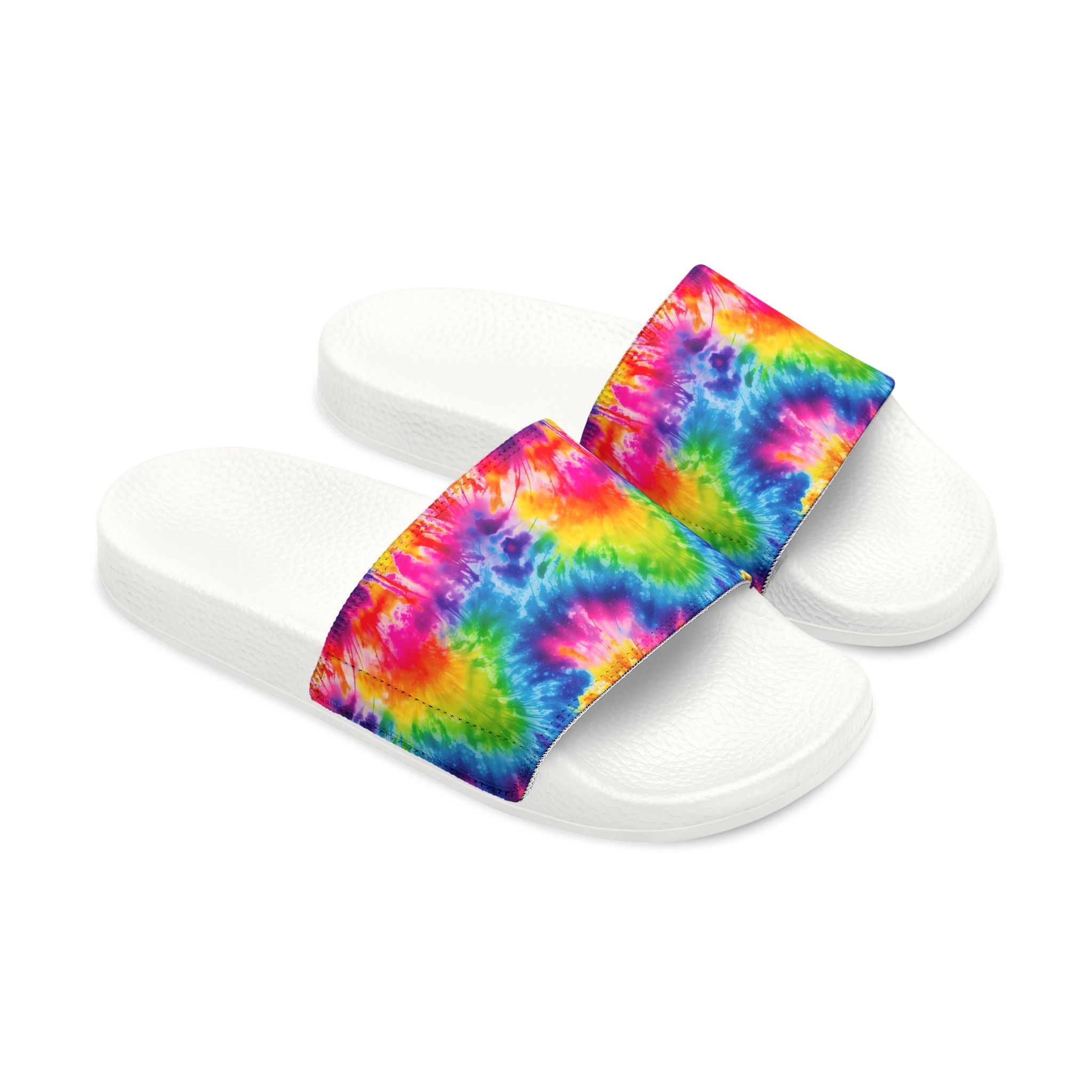 Youth Tie-Dye Slide Sandals — Removable Strap Kids Beach & Pool Slides
