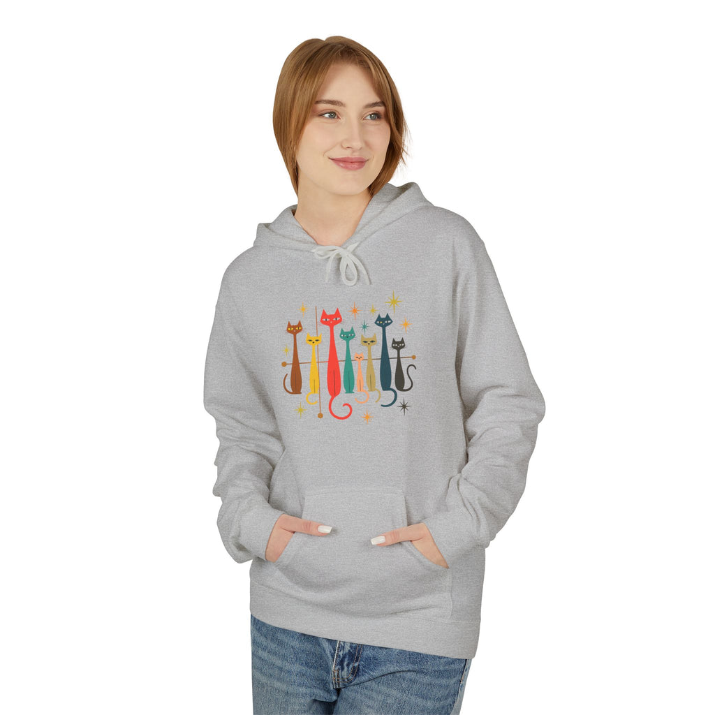 Retro Long Cats hoodie | Colorful Cat Illustration (printed front and back)