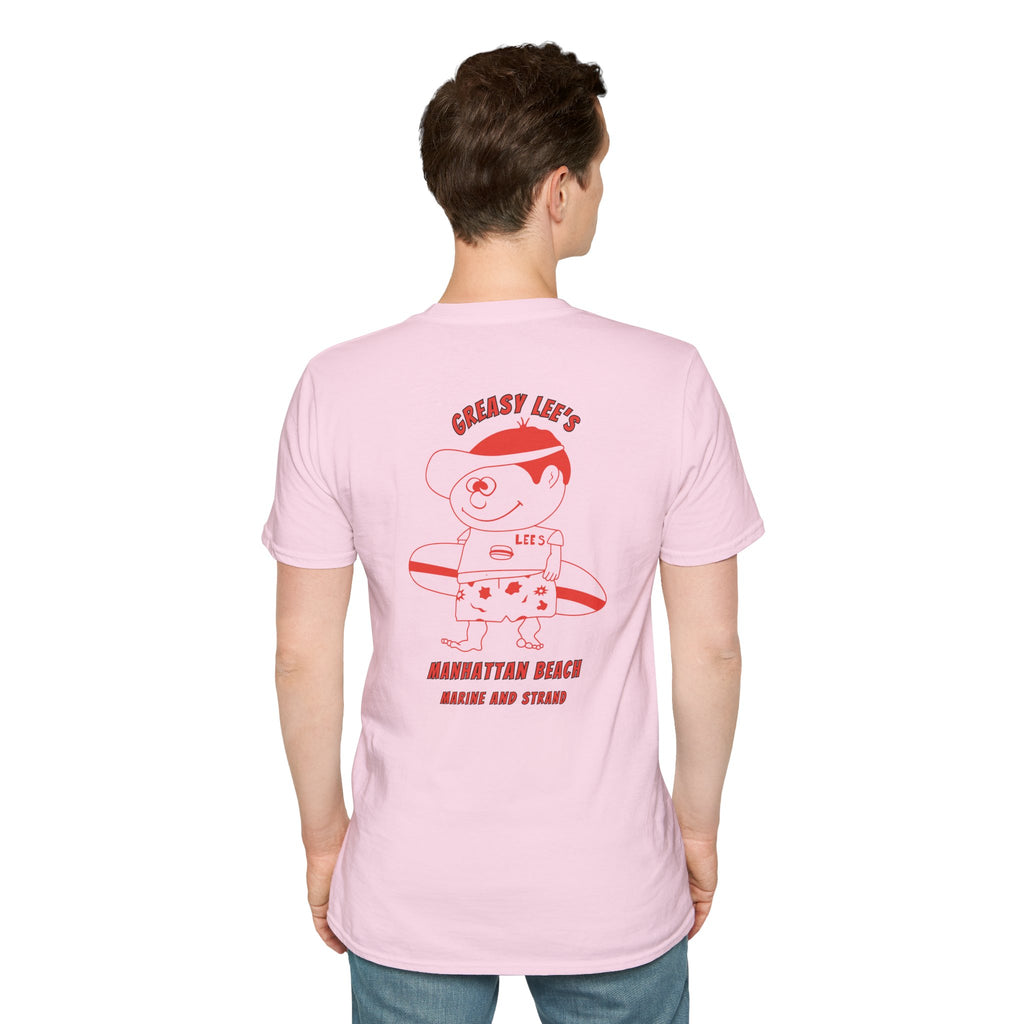 Greasy Lee's Manhattan Beach Old School T-Shirt | Marine and Strand Manhattan Beach Vintage Surf Design
