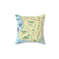 Manhattan Beach California 90266 MAP Spun Polyester Square Pillow