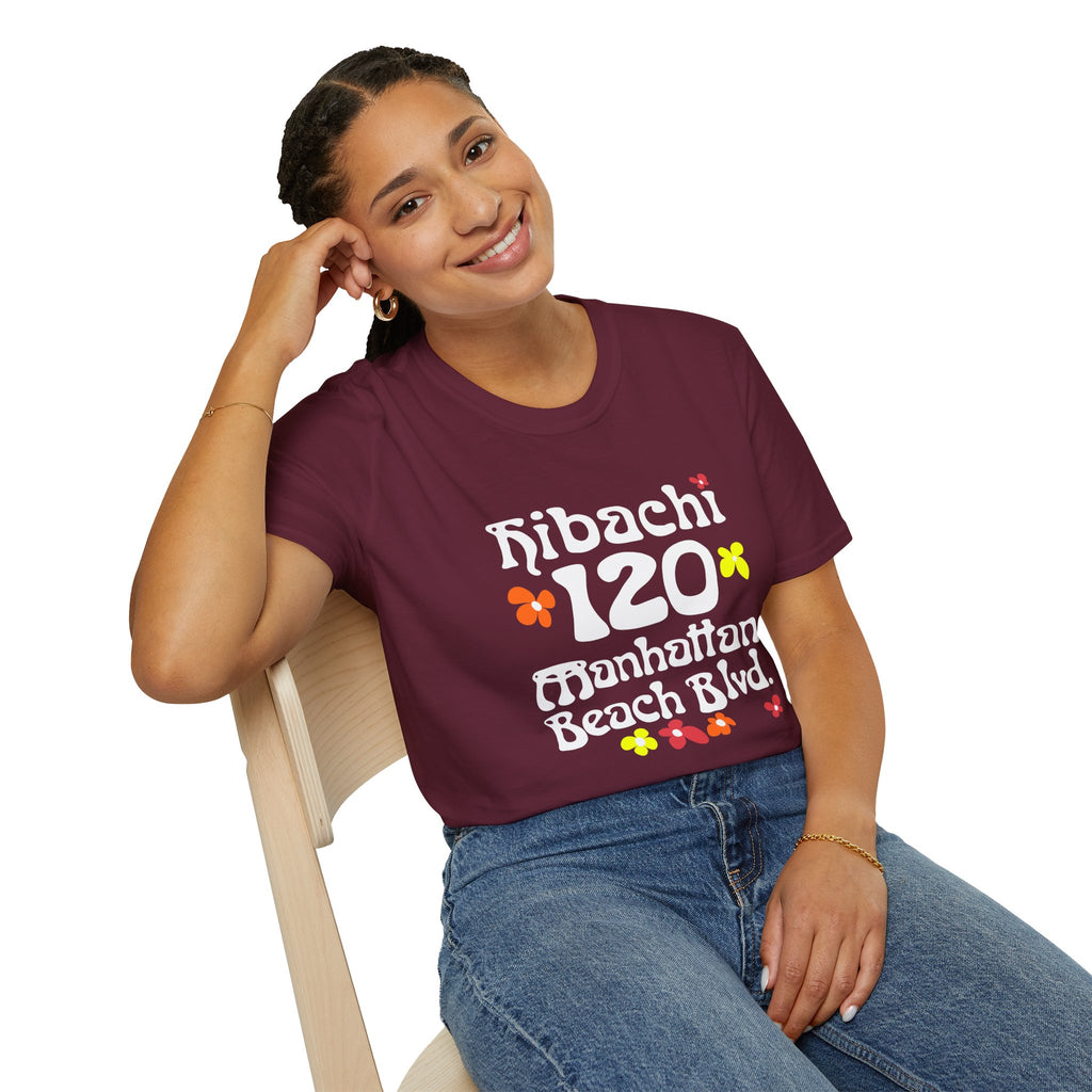 Hibachi 120 Manhattan Beach Blvd Restaurant #OldSchool T-Shirt — Retro Floral Surf Tee "Gone But Not Forgotten"