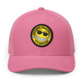 Embroidered Smiley Patch Trucker Hat — 'Smile, It's Awesome' Snapback