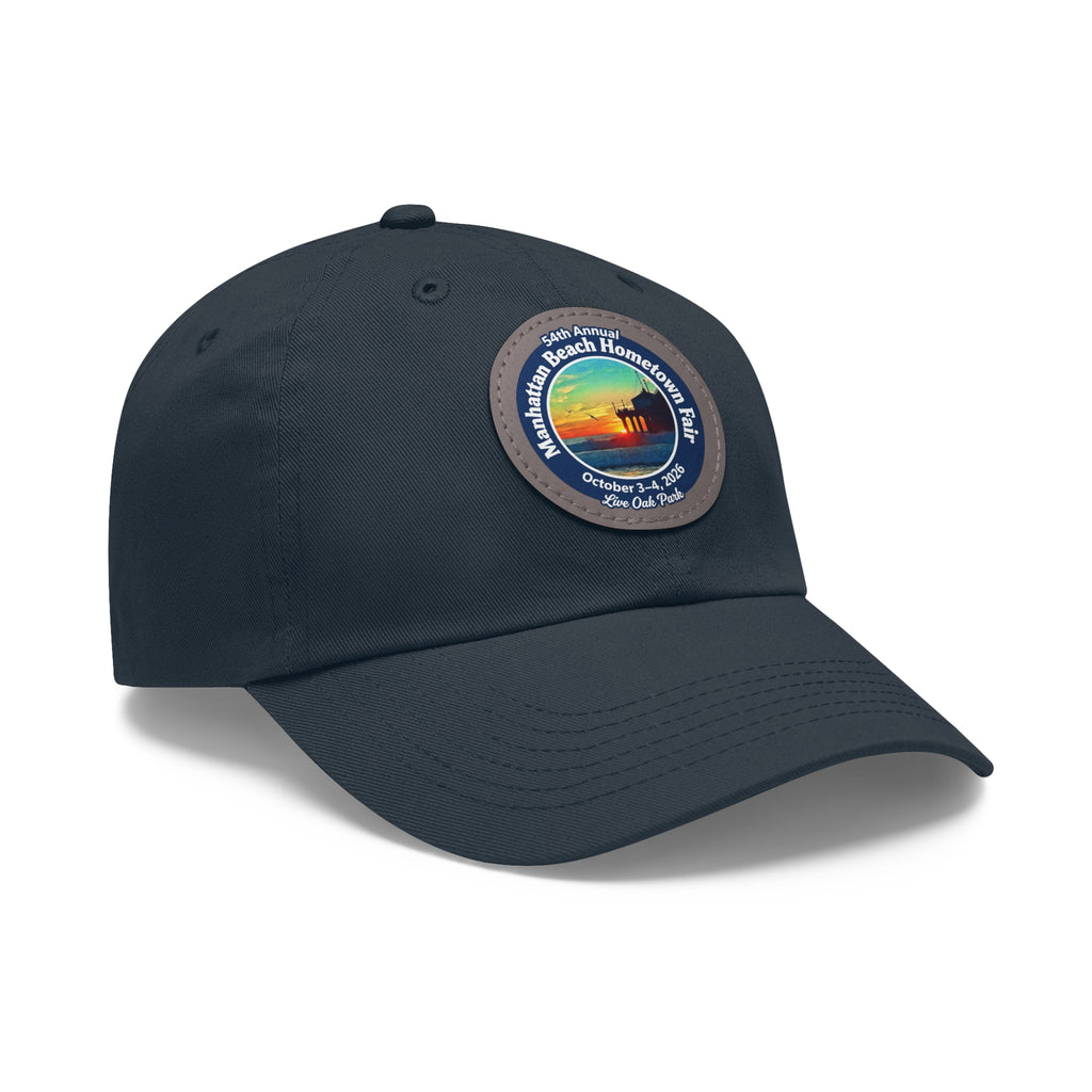 Manhattan Beach Hometown Fair 2026  Beach  Live Oak Park Annual Festival Round Leather Patch Hat