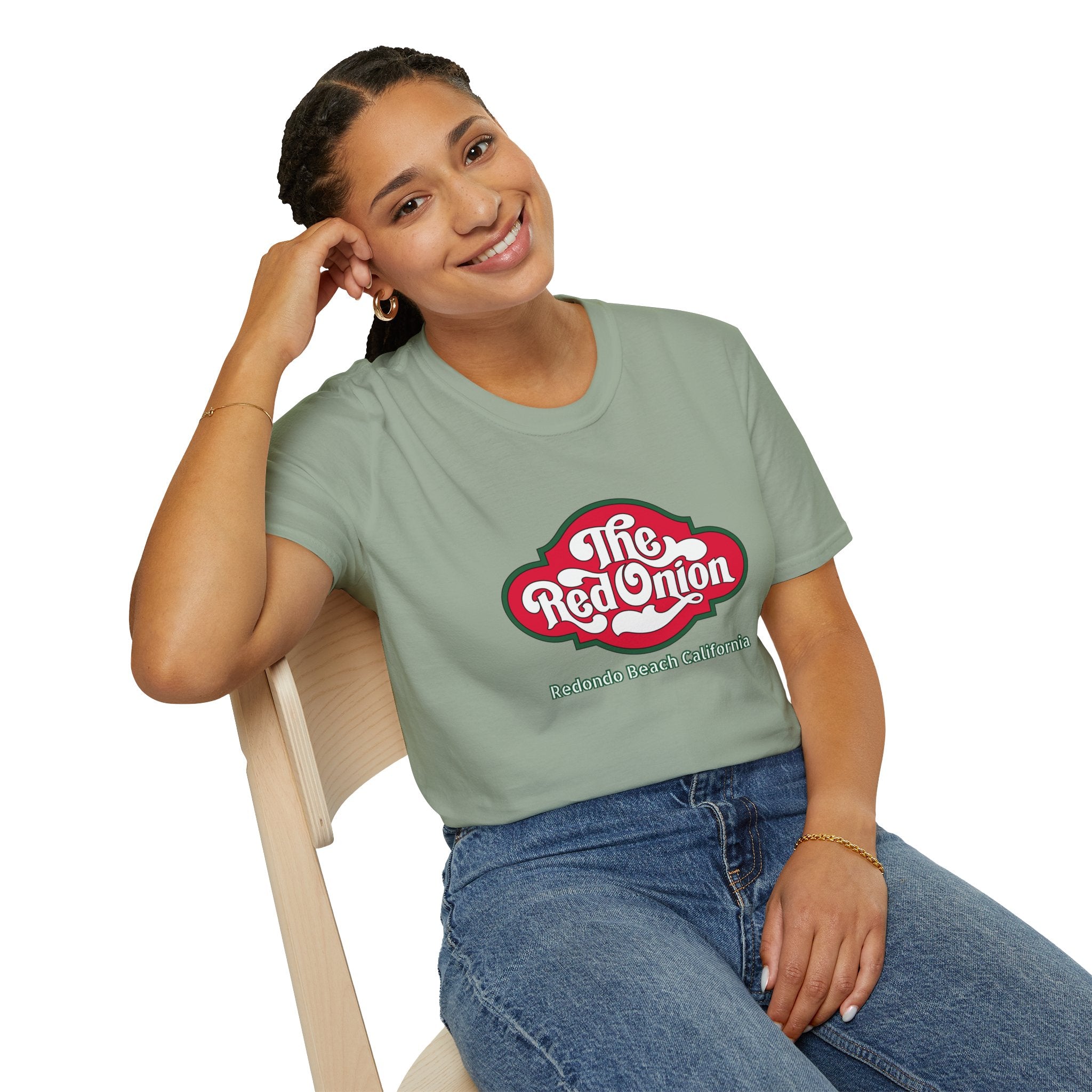 Red Onion Redondo Beach California  Restaurant  Retro Tee, Soft Cotton Shirt, Casual Vintage T-Shirt #OldSouthBay.com