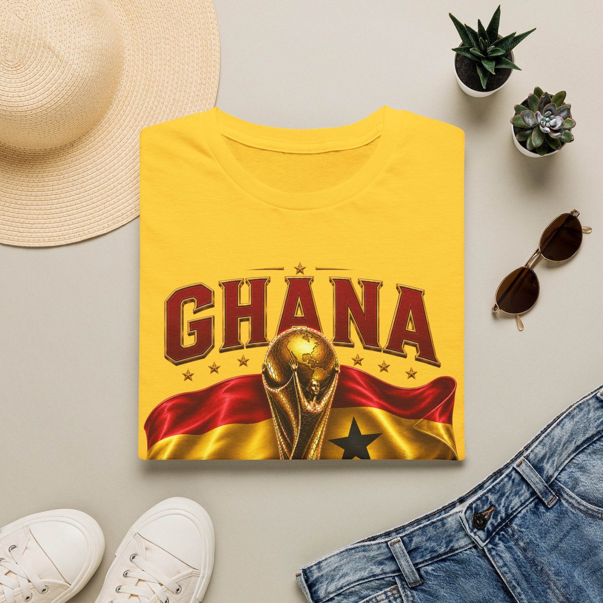 Ghana 2026 World Cup T-Shirt — Flag & Trophy Football Fan Tee