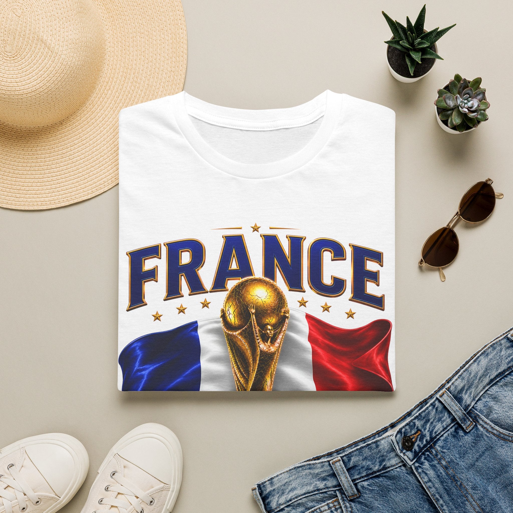 France World Cup 2026 T-Shirt — French Flag & Trophy Soccer Tee