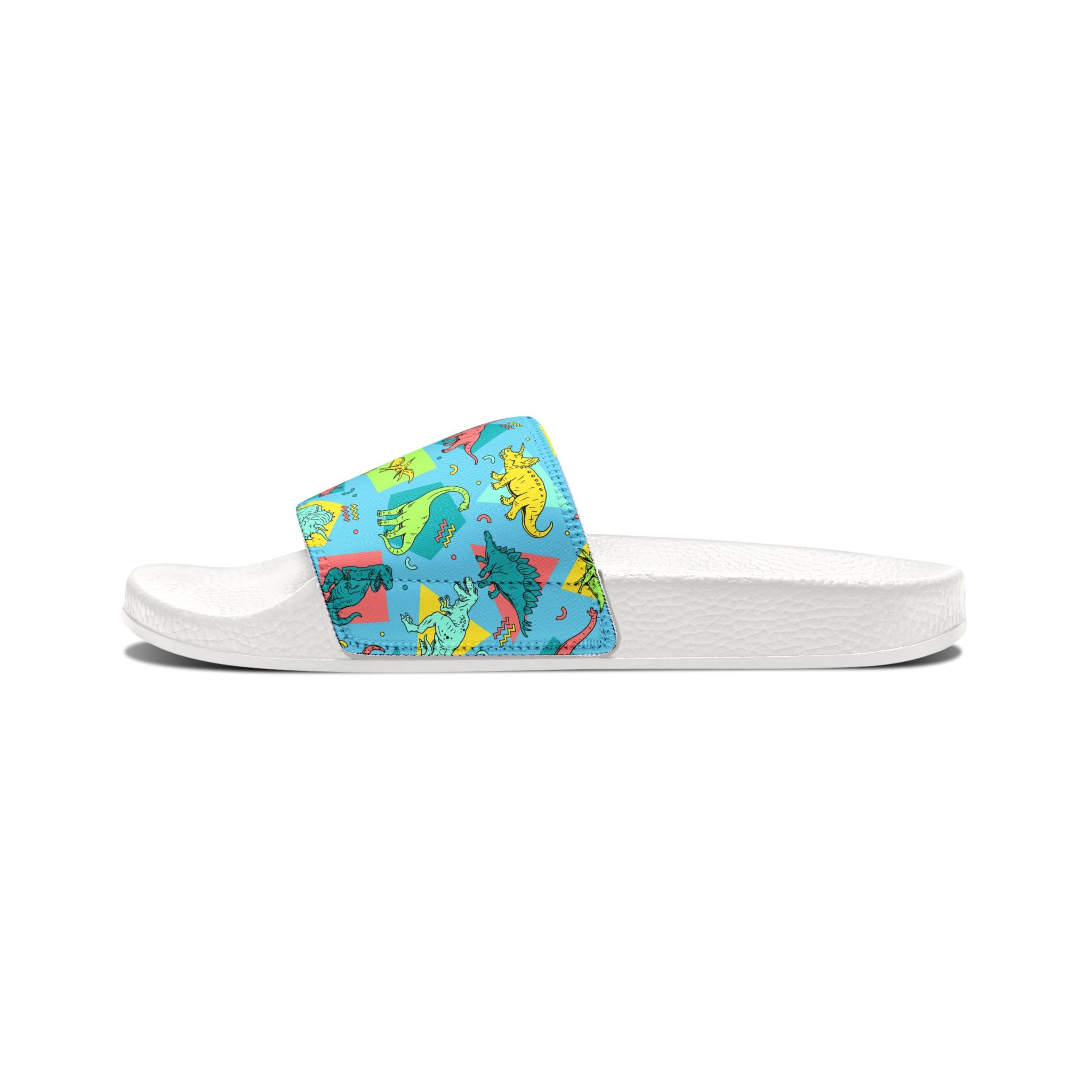 Colorful Cartoon Dinosaurs  Pattern Sandals | Youth Slide Sandals