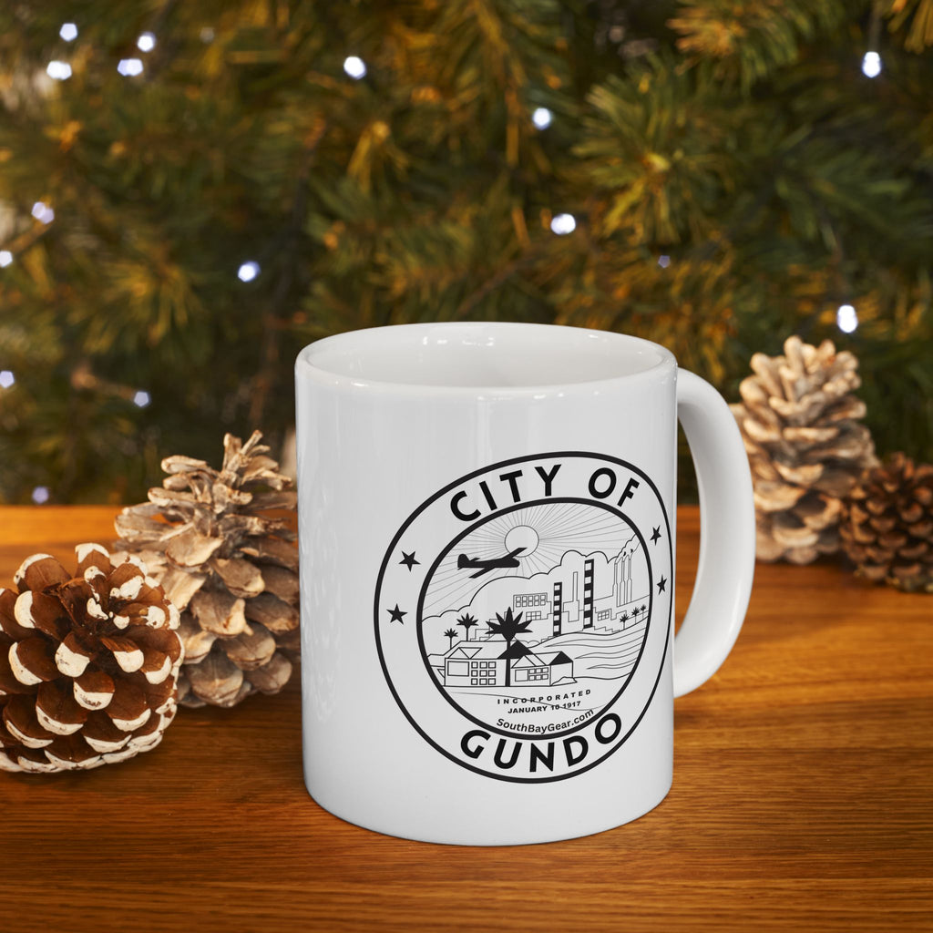 GUNDO Ceramic Mug — City Seal Logo El Segundo Coffee Cup (11oz or 15oz)