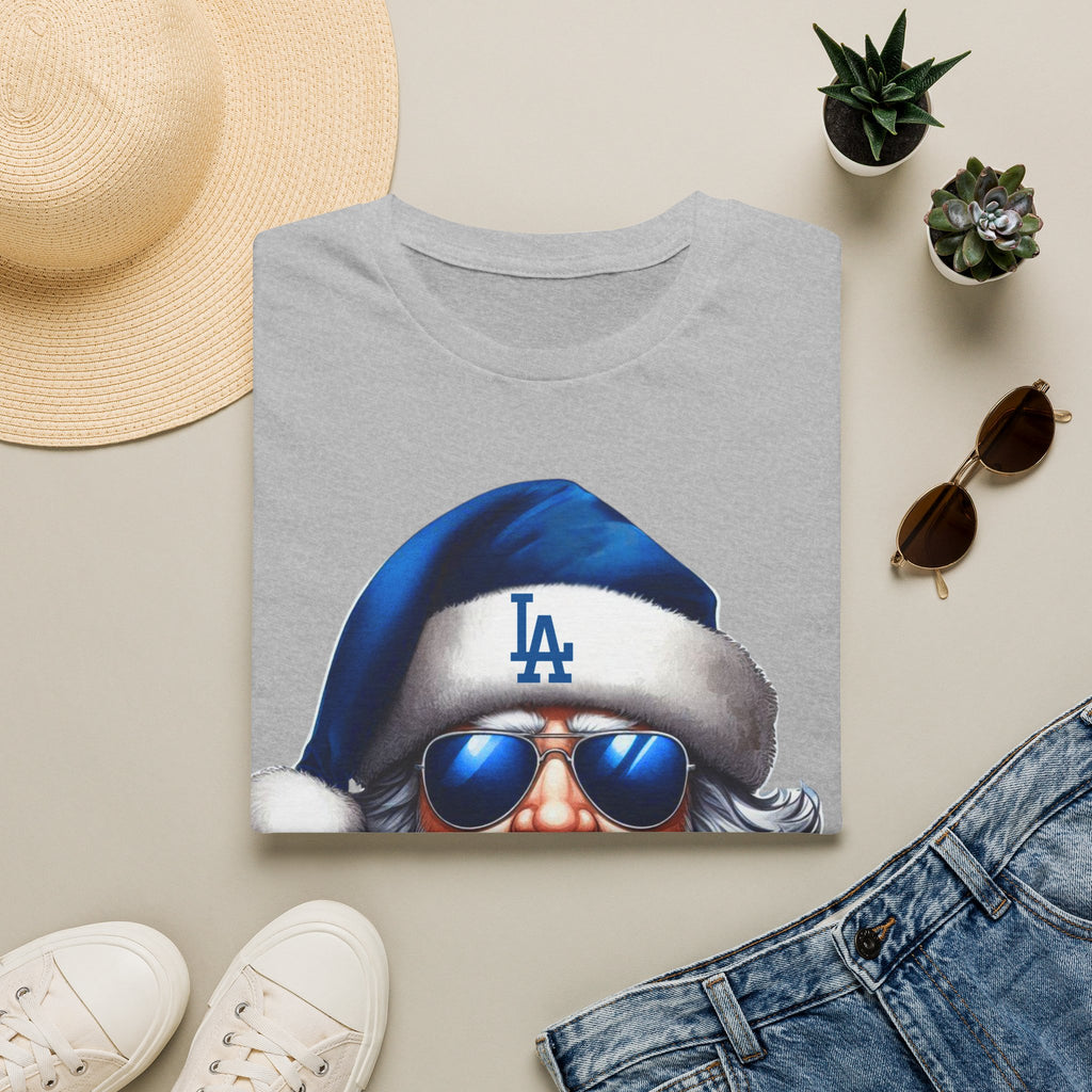 LA Dodgers Blue Santa T-Shirt — Cool Sunglasses Holiday Tee