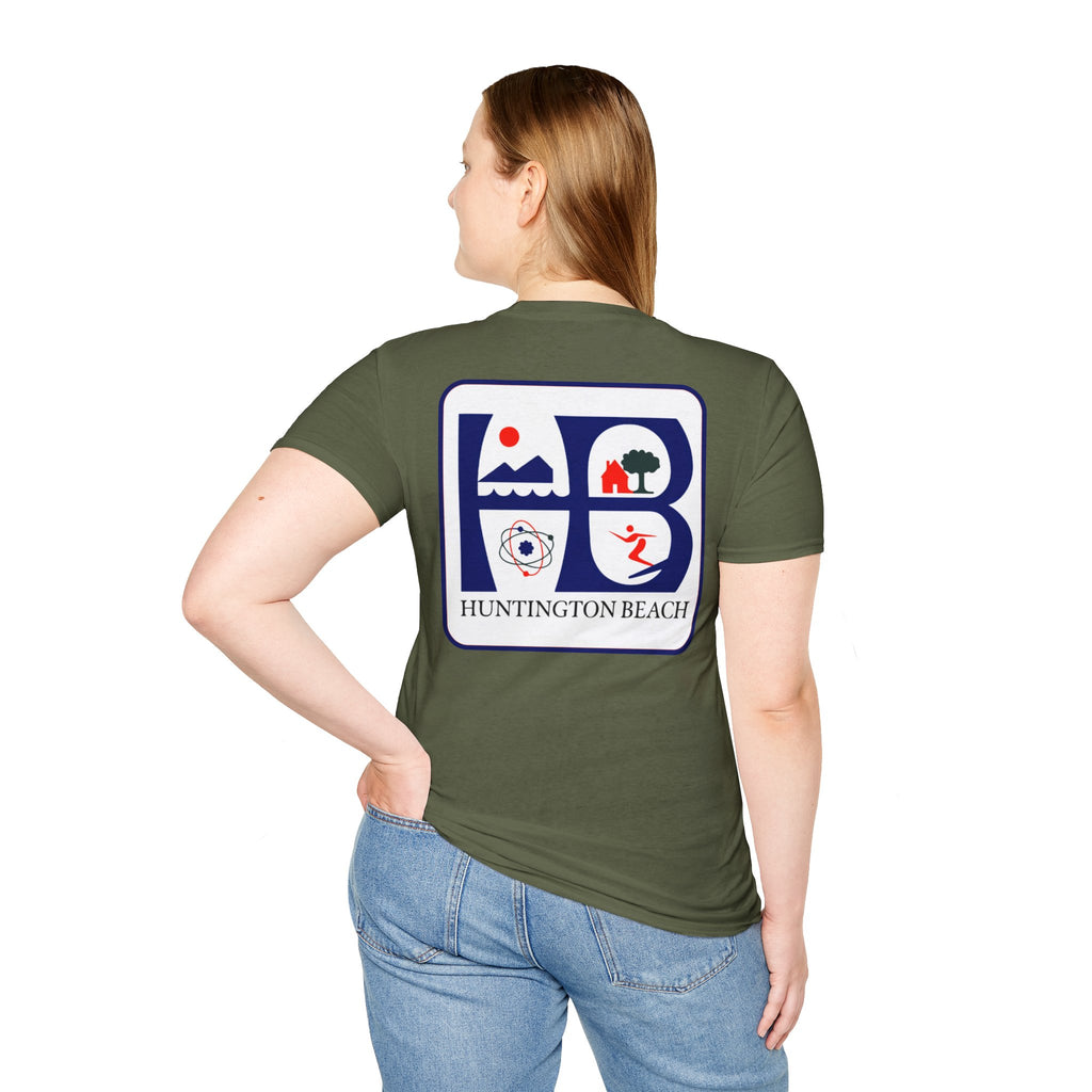 Huntington Beach Retro Logo T-Shirt — HB Surf & Sunset Tee (printed 3 side)