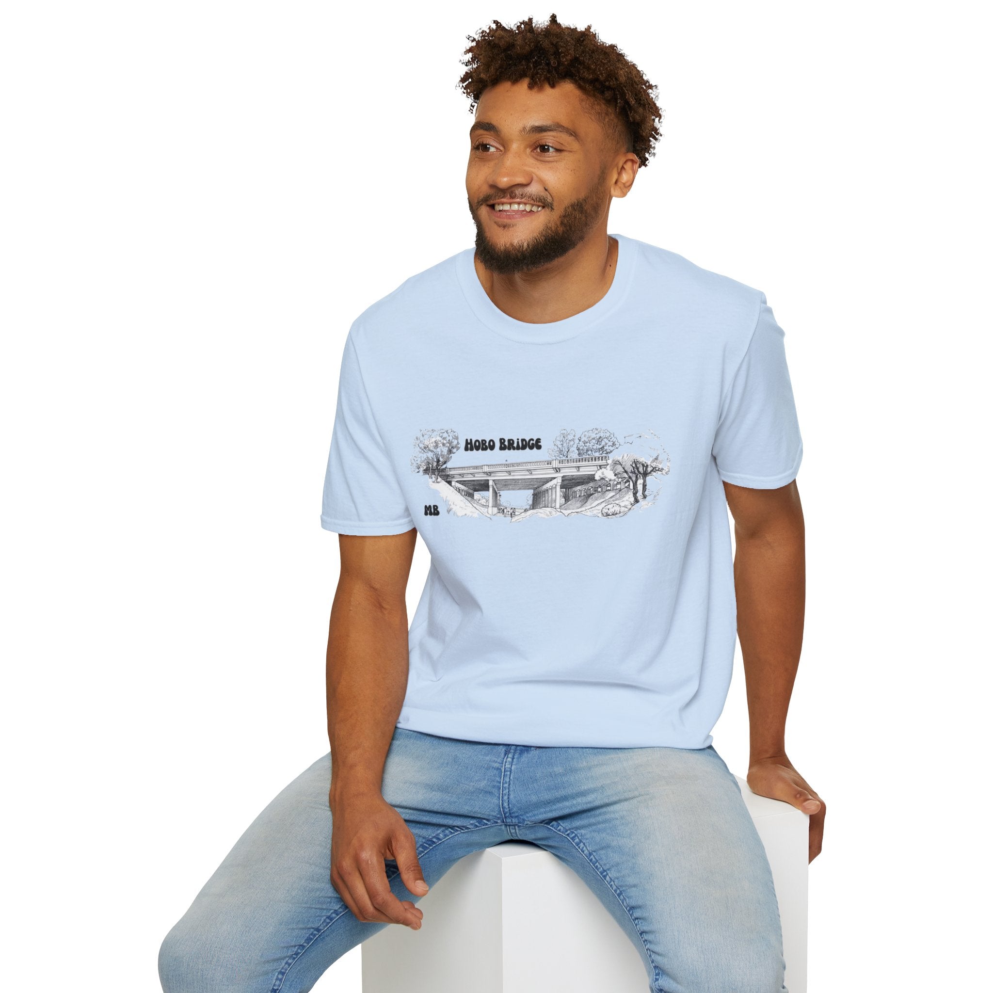 Hobo Bridge Manhattan Beach California Sketch T-Shirt | Hand-Drawn Bridge Illustration IYKYK