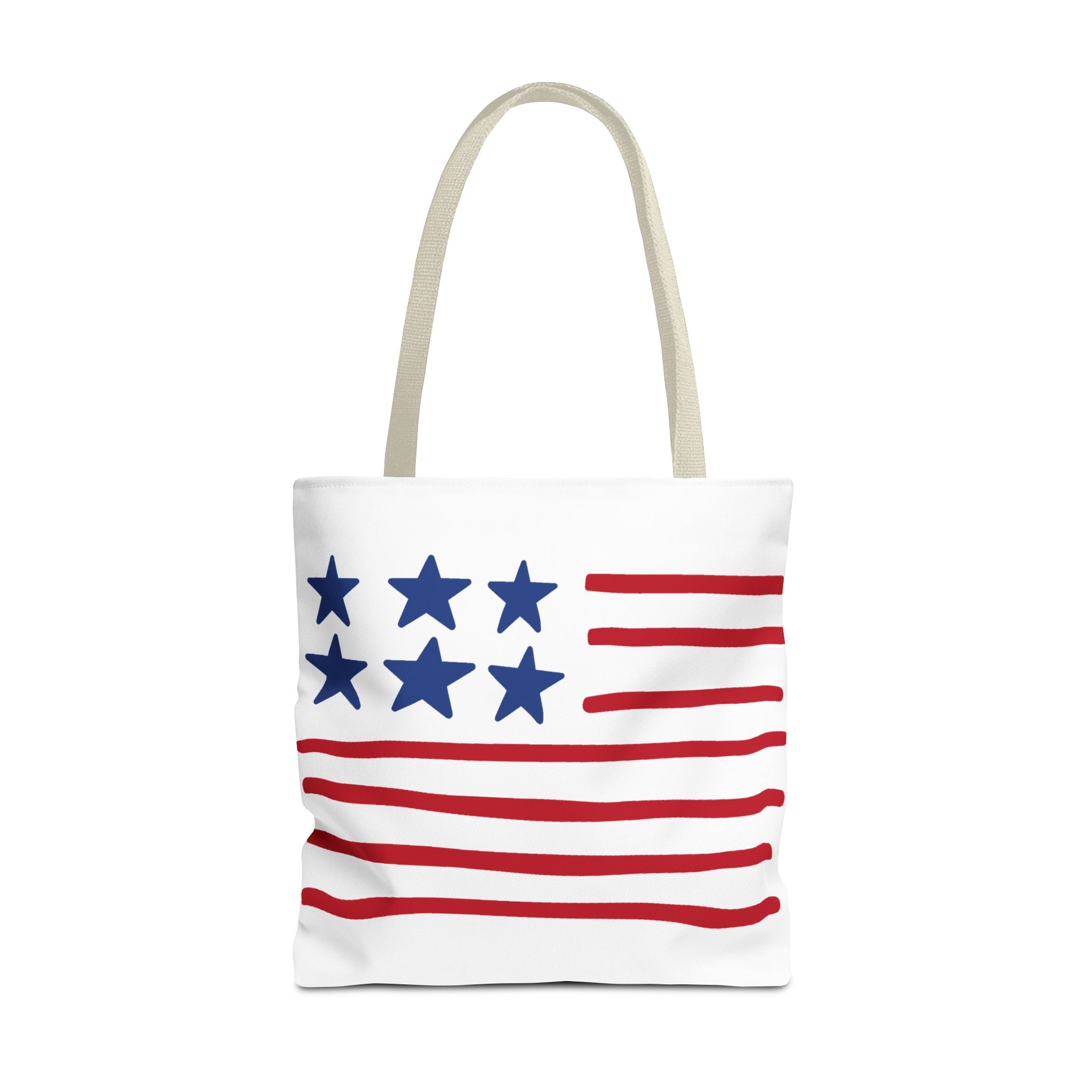 American Flag Stars & Stripes Tote Bag — Patriotic Canvas Beach Grocery Bag