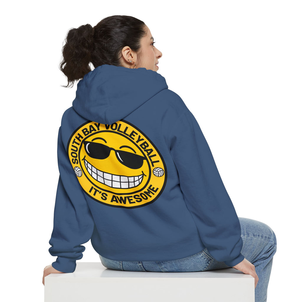 Volleyball Smiley Hoodie — "South Bay Volleyball It's Awesome" Crewneck