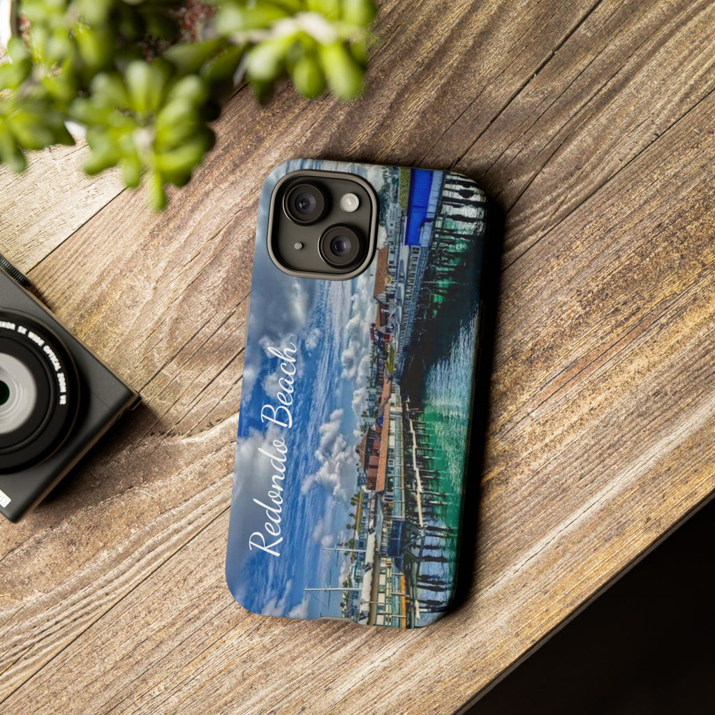 Phone Cases, Redondo Beach California King Harbor Design, Protective Covers, iPhone Accessories, Samsung Accessories, Gift for Travelers