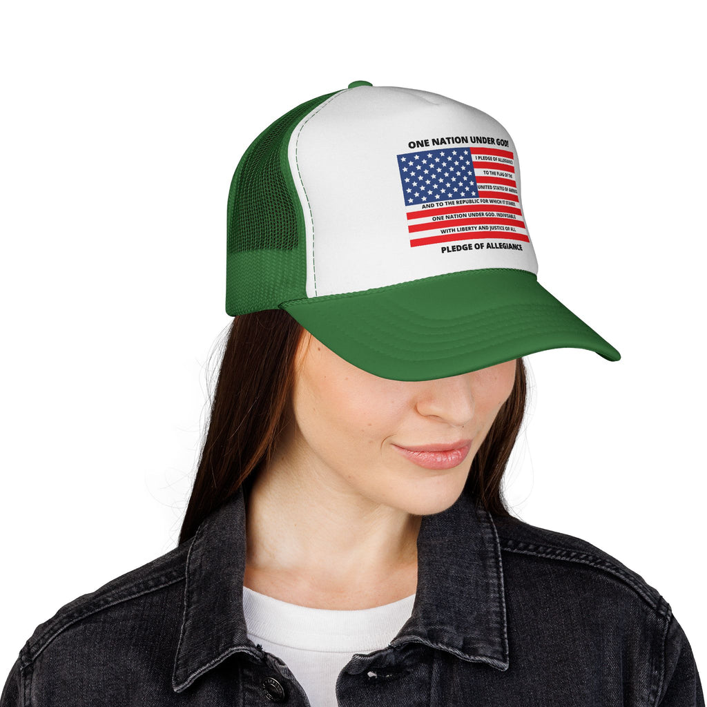 Pledge of Allegiance Trucker Cap — "One Nation Under GOD" Patriotic Hat