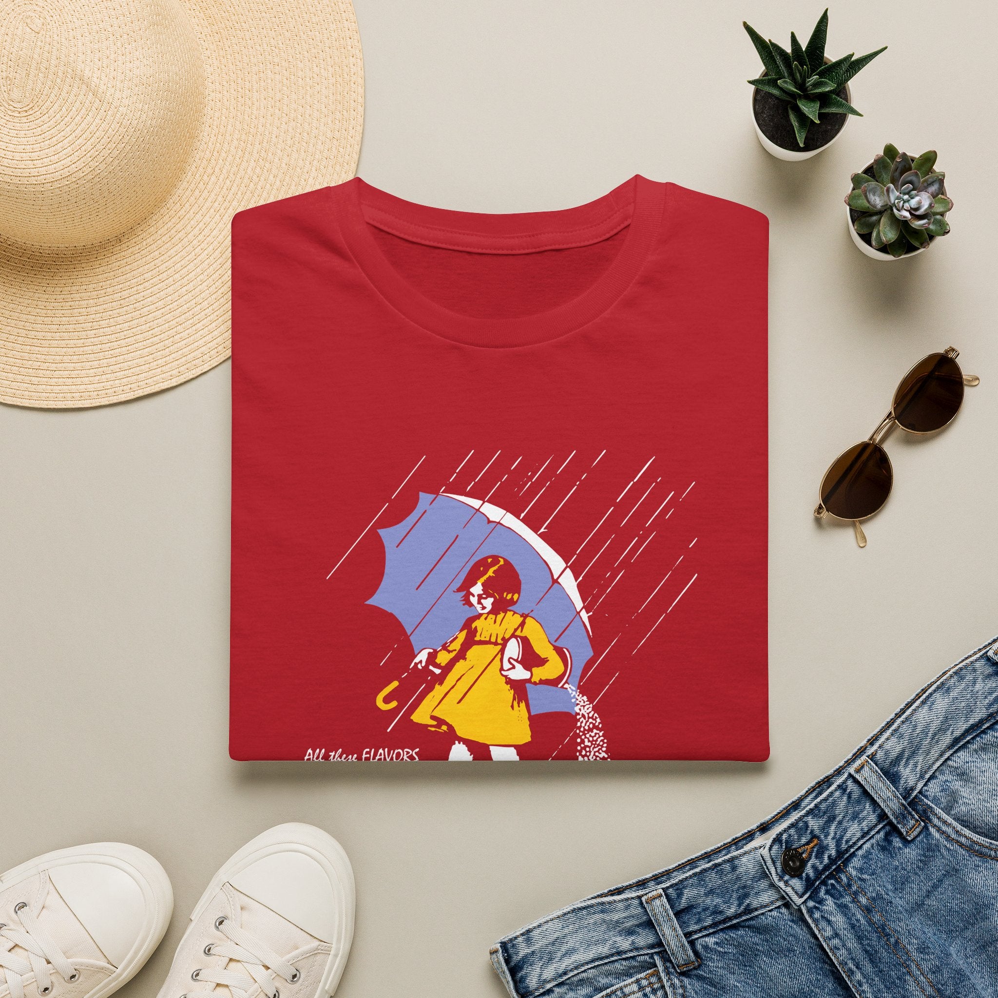 Salty Rainy Day Graphic T-Shirt — Girl with Umbrella Illustration
