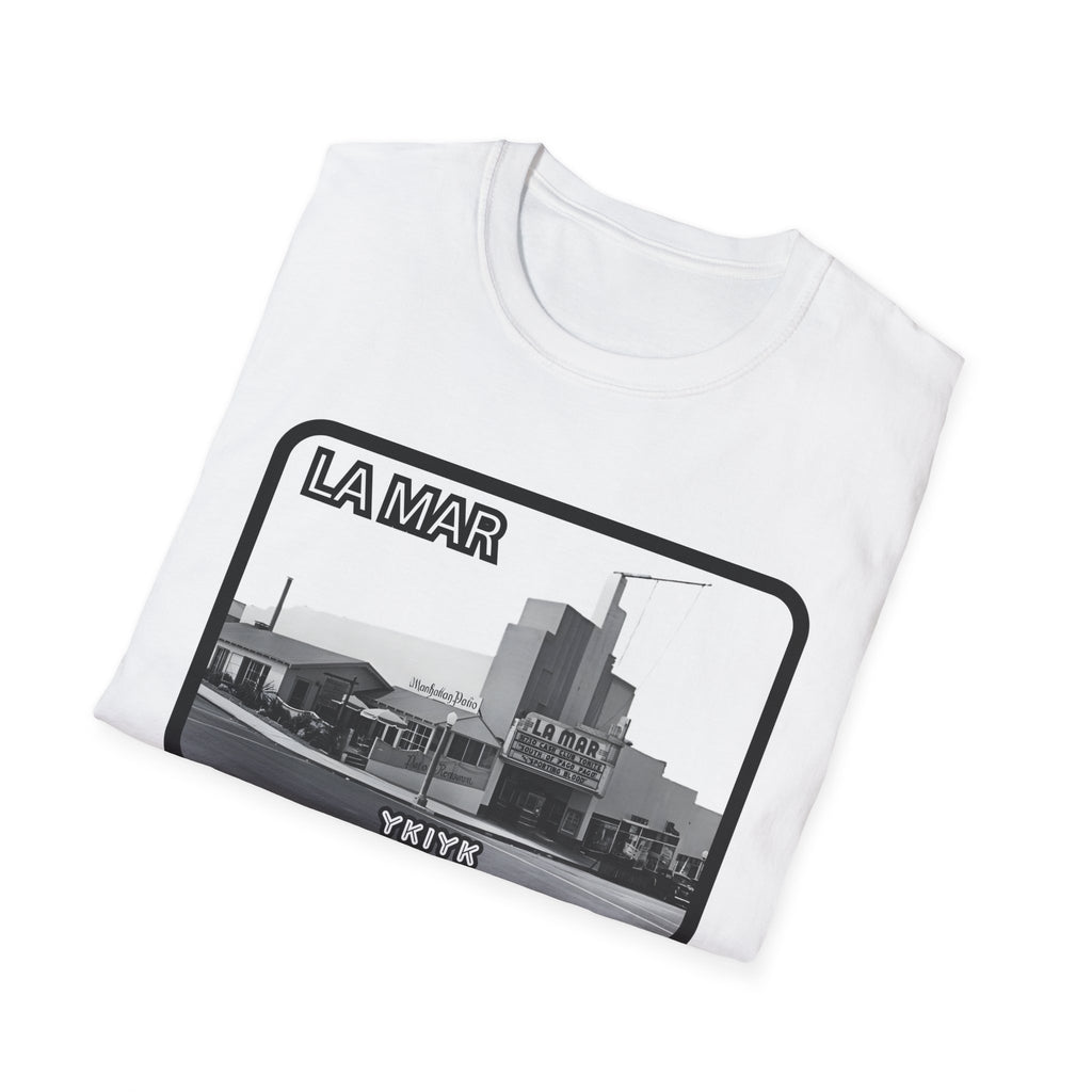 La Mar Theater Manhattan Beach  T-Shirt | Vintage Black & White Urban Graphic YKIYK