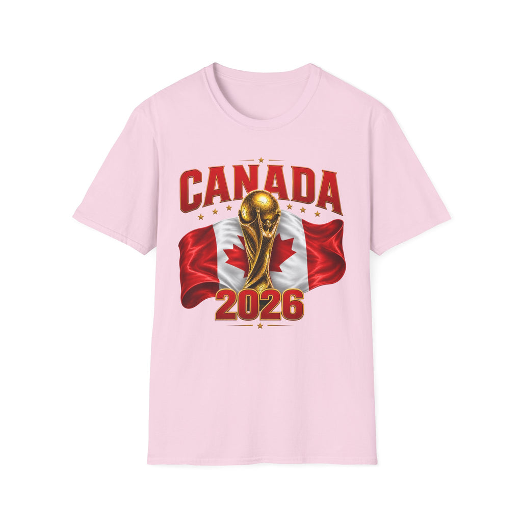 Canada 2026 World Cup T-Shirt — Canadian Soccer Fan Tee with Trophy & Flag