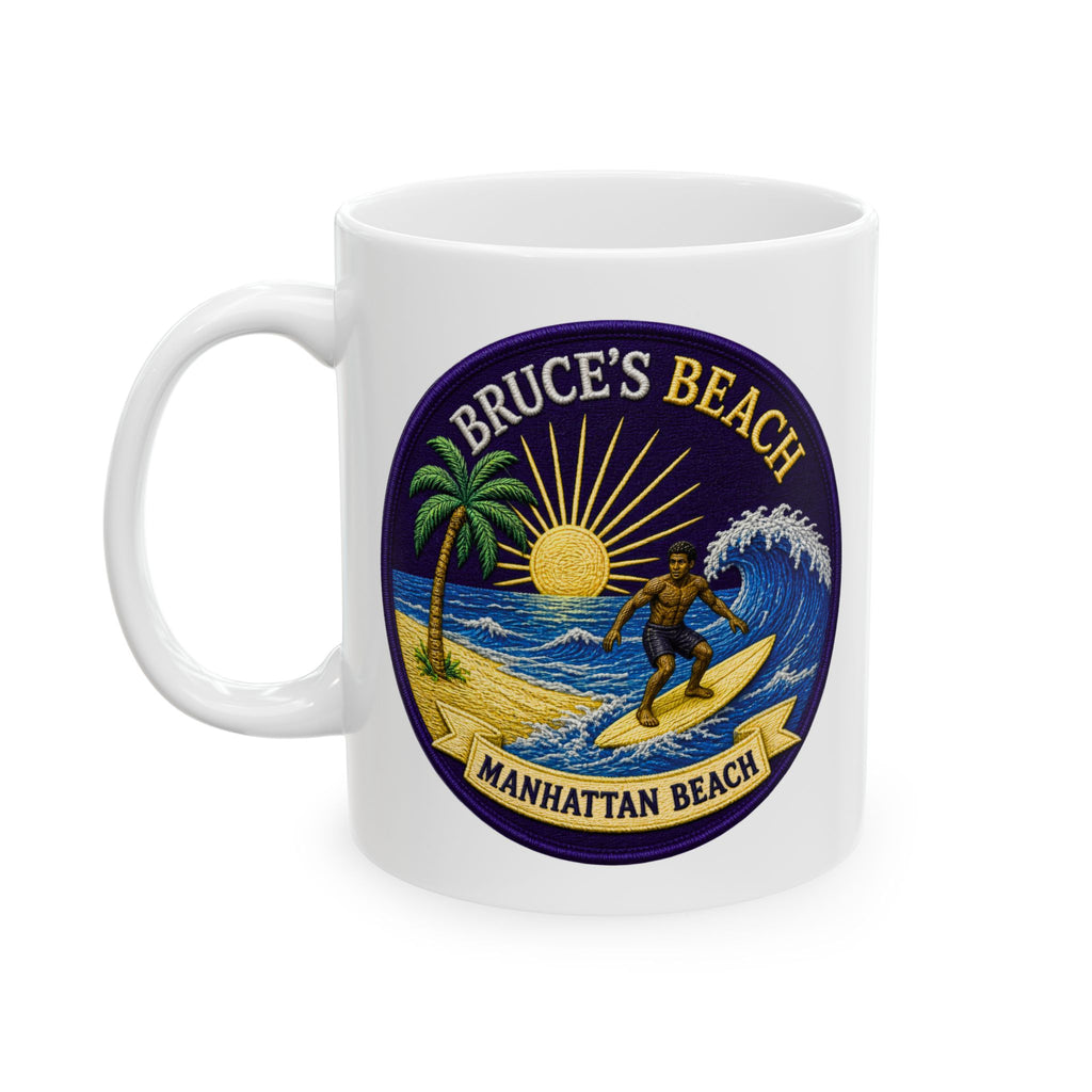 Bruce's Beach Ceramic Mug — Manhattan Beach California & Surf Design (11oz, 15oz)