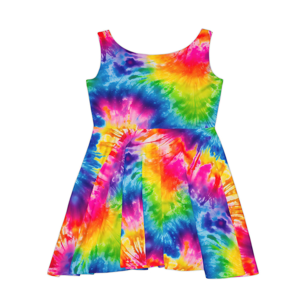 Tie-Dye Rainbow Skater Dress — Women's Bright AOP Summer Dress
