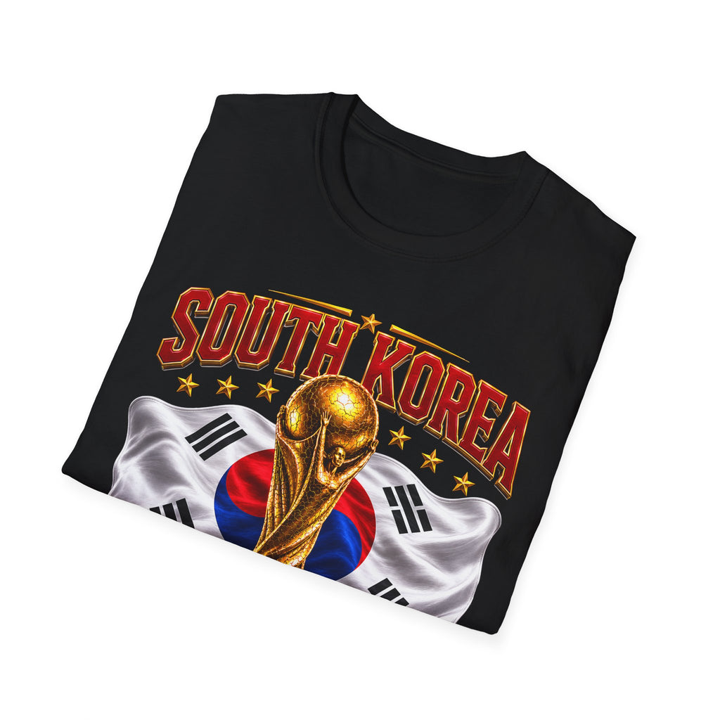 South Korea 2026 Soccer World Cup T-Shirt — Korean Flag & Trophy Football Fan Tee