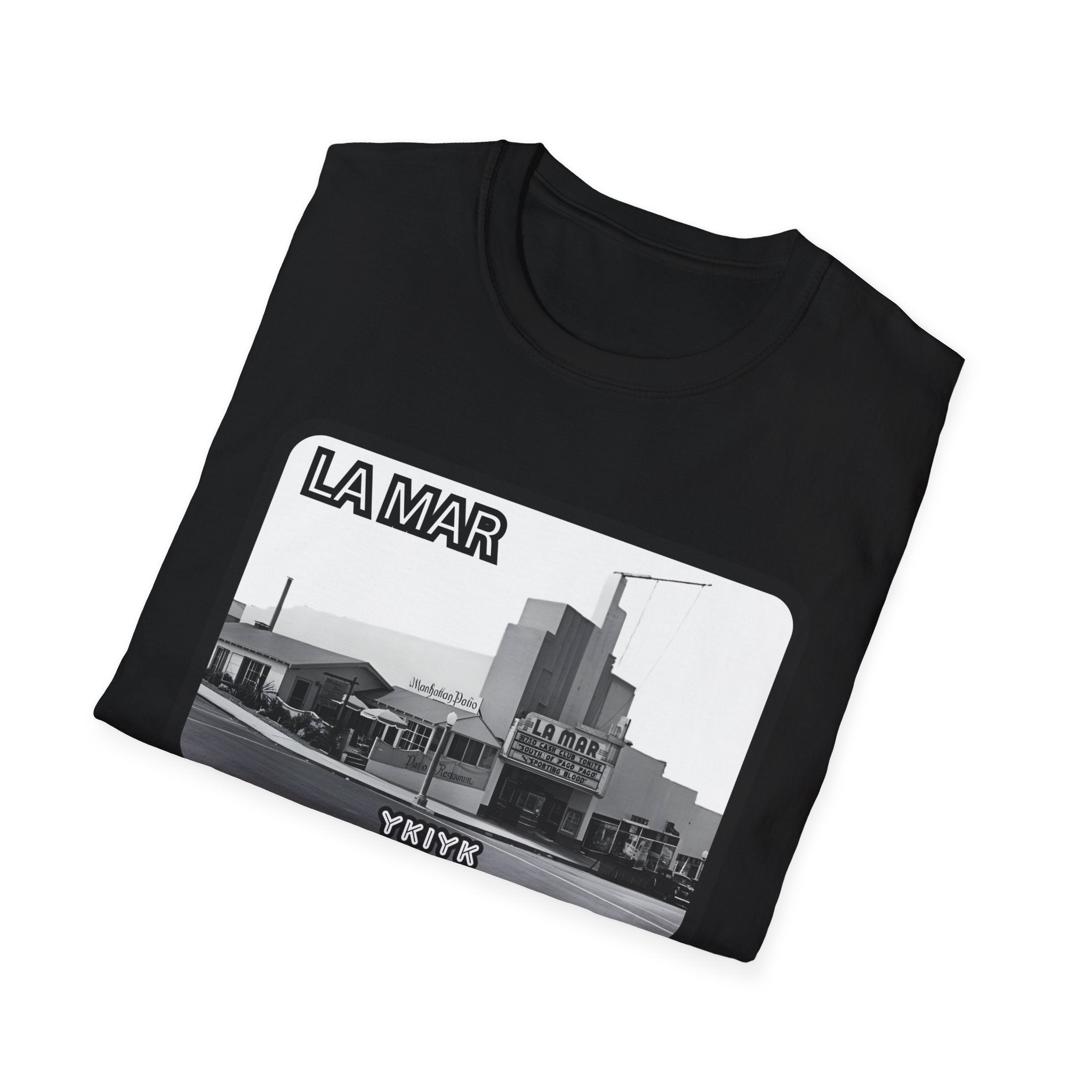 La Mar Theater Manhattan Beach  T-Shirt | Vintage Black & White Urban Graphic YKIYK