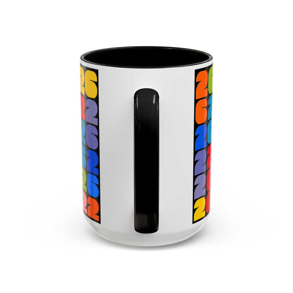2026 World Cup Accent Coffee Mug – Colorful FIFA Trophy Design (11/15oz)