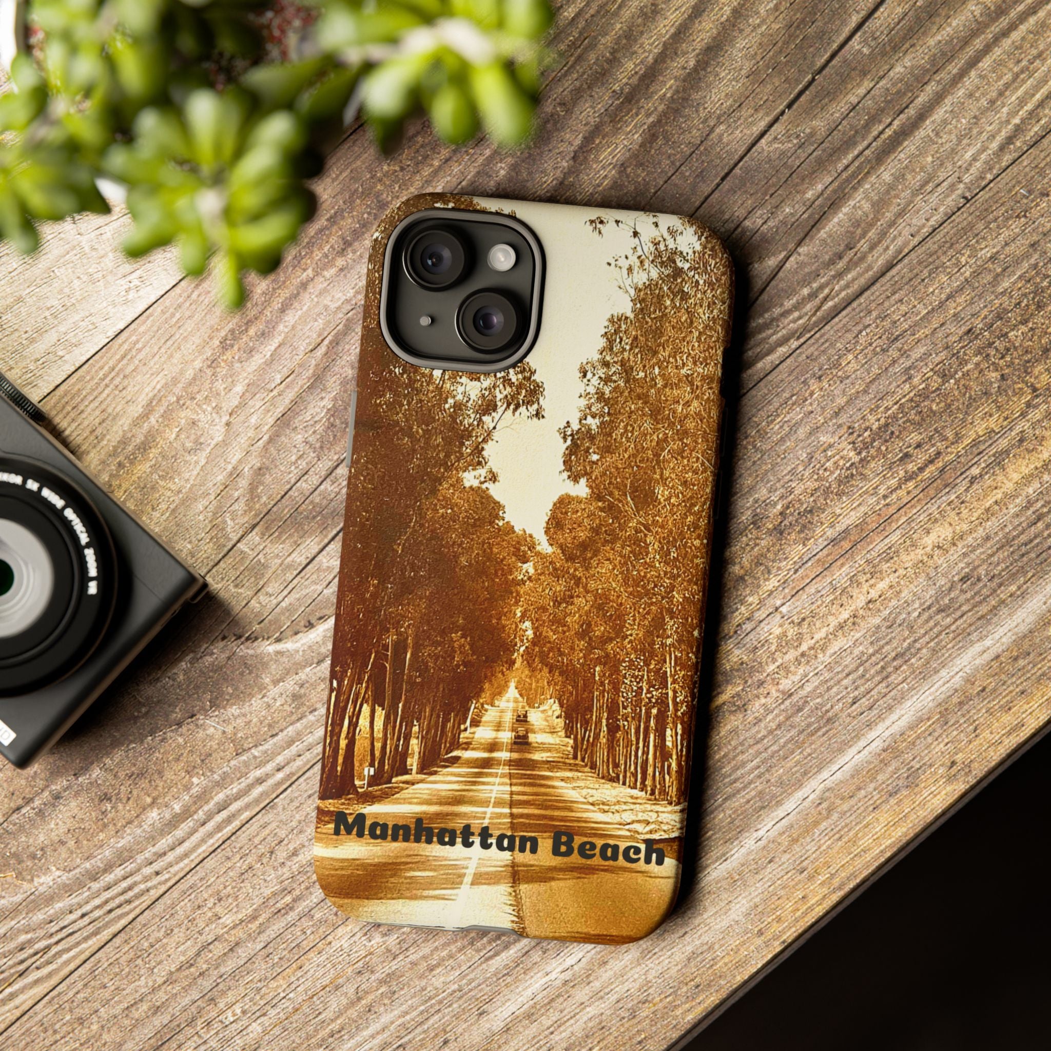 Phone Cases Manhattan Beach Rosecrans Ave Early 60's Tough Cases 90266 California, iPhone Samsung Google Pixel Protective Cover, Vintage