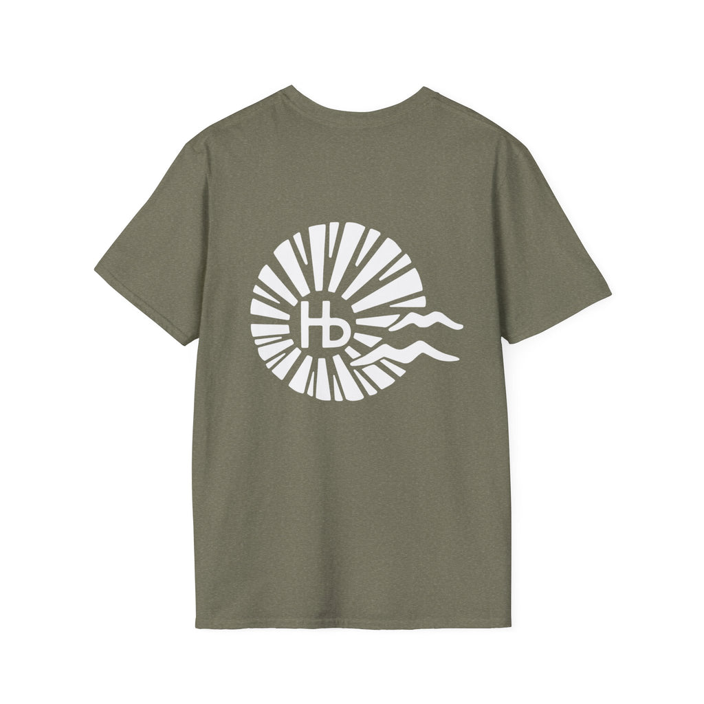 Hermosa Beach Sunburst Wave T-Shirt (printed front back neck) | Hb Minimal Logo Tee