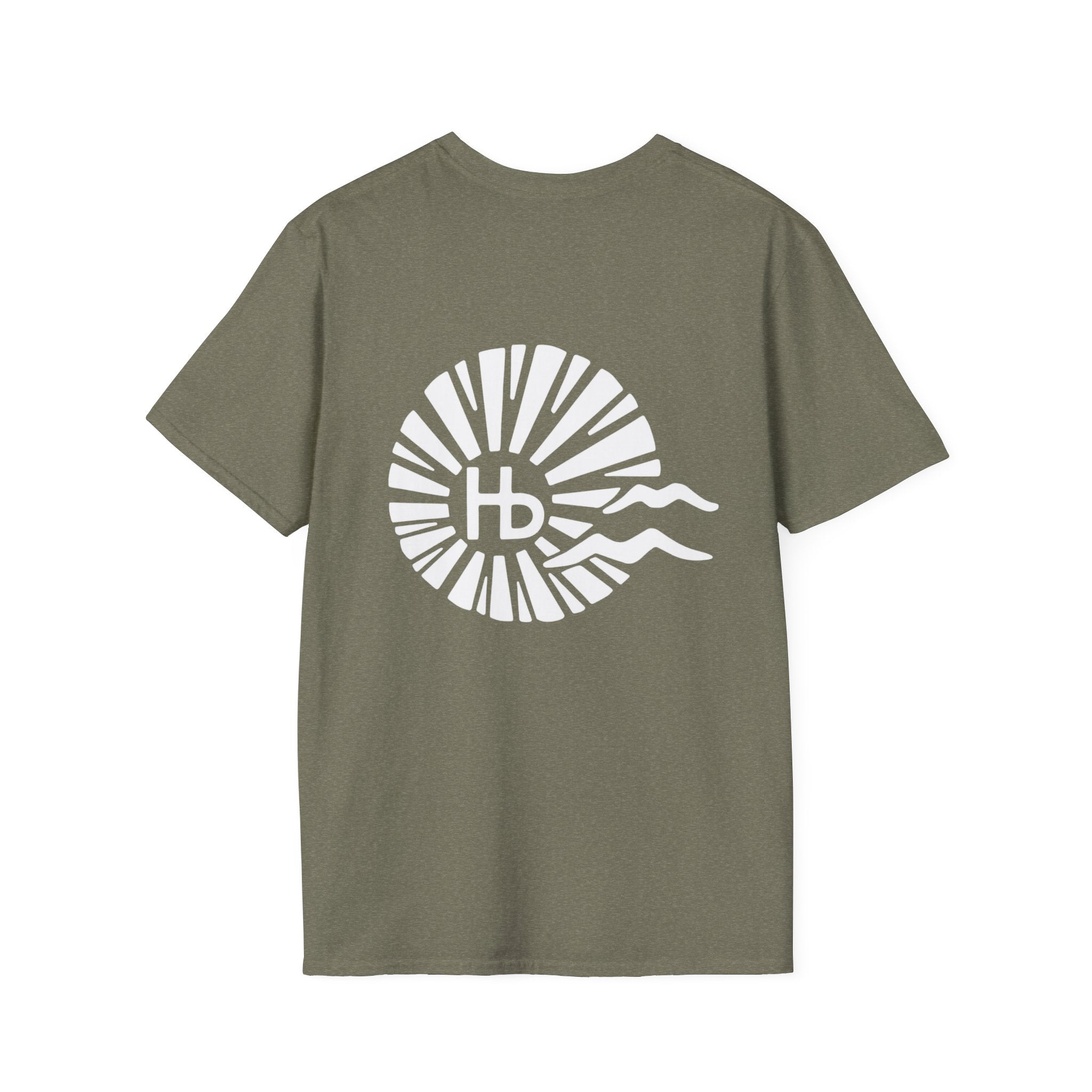 Hermosa Beach Sunburst Wave T-Shirt (printed front back neck) | Hb Minimal Logo Tee