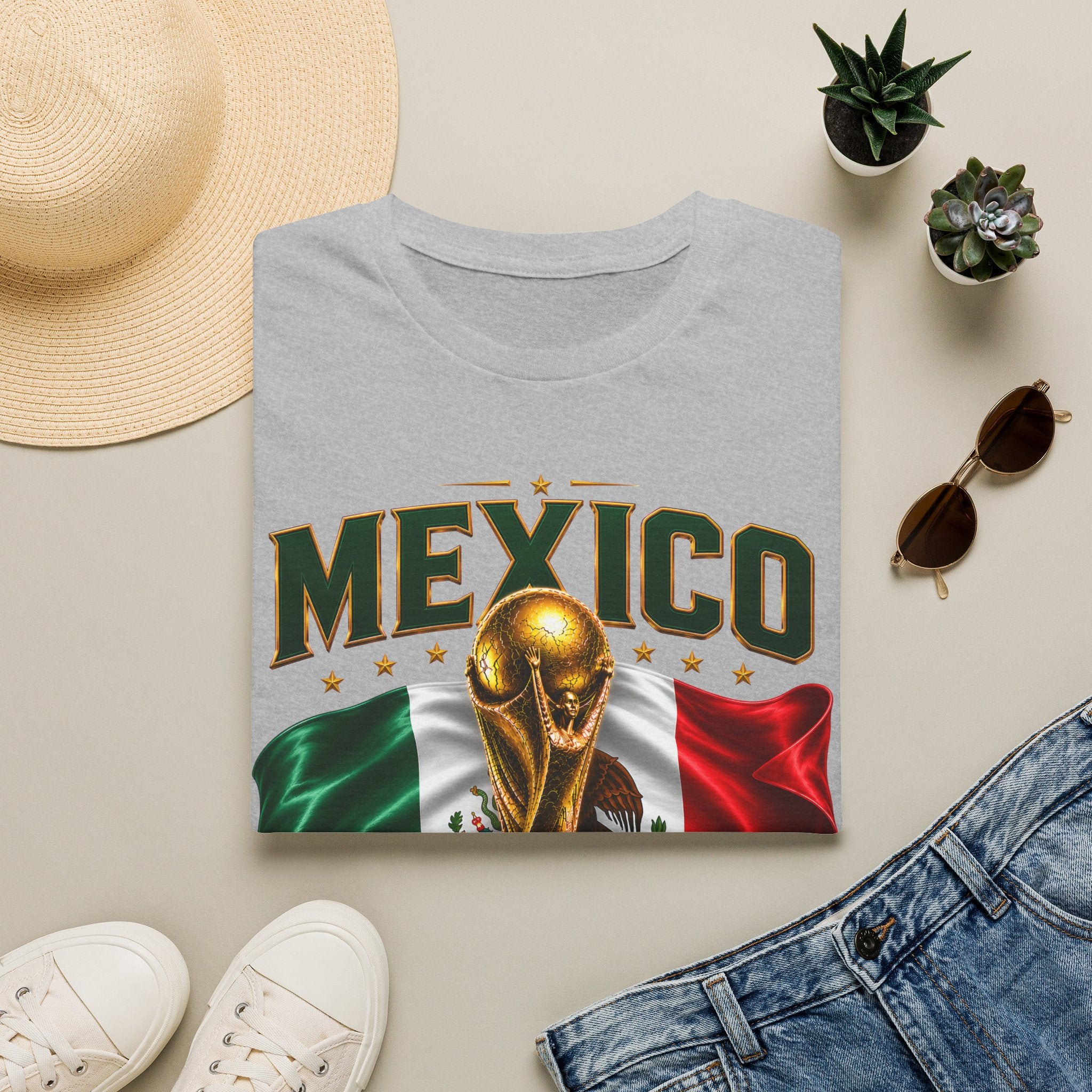 Mexico 2026 World Cup T-Shirt — Flag & Trophy Soccer Fan Tee