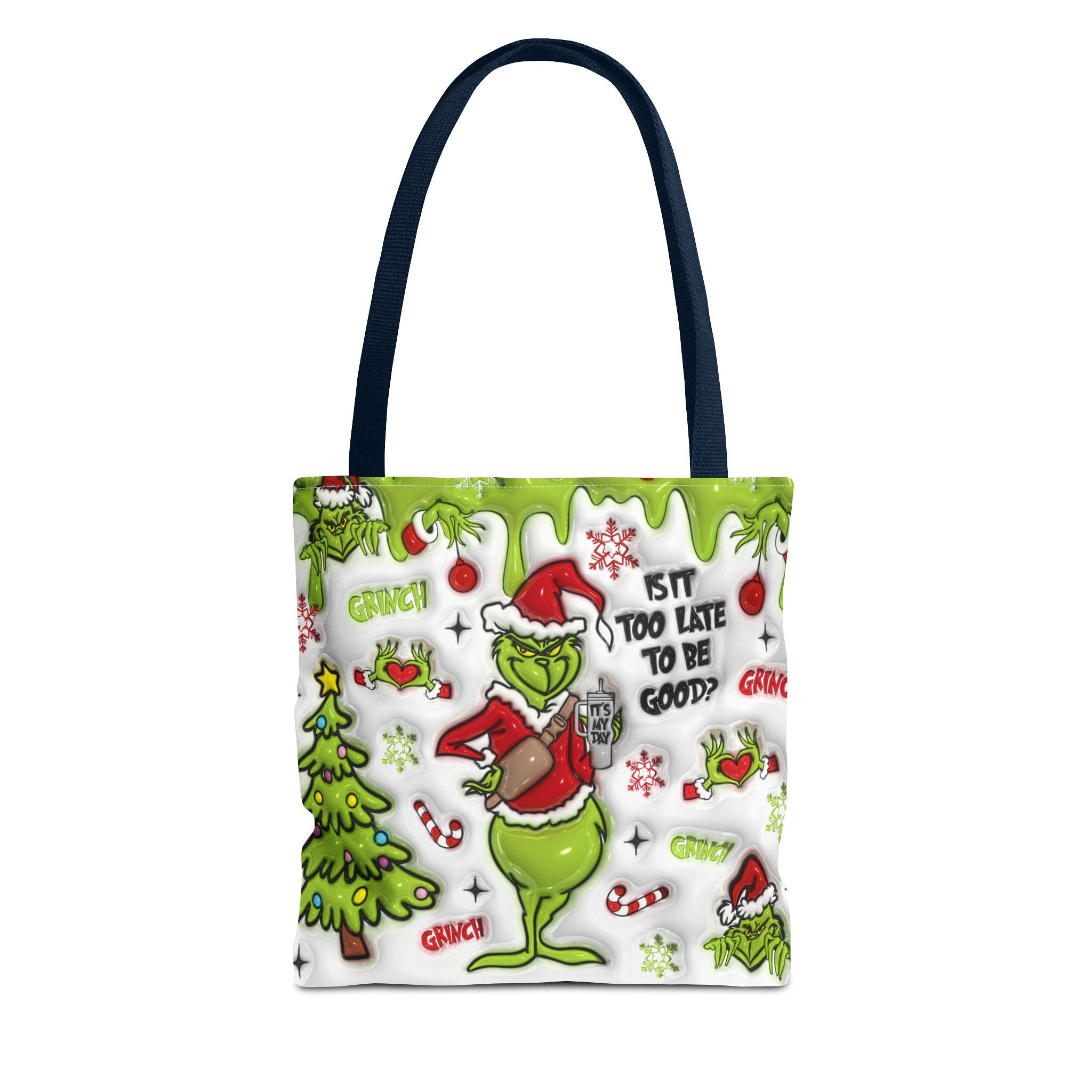 Christmas Tote Bag, Holiday Shopping Bag, Grinch Gift, Festive Reusable Bag, Cute Winter Accessory
