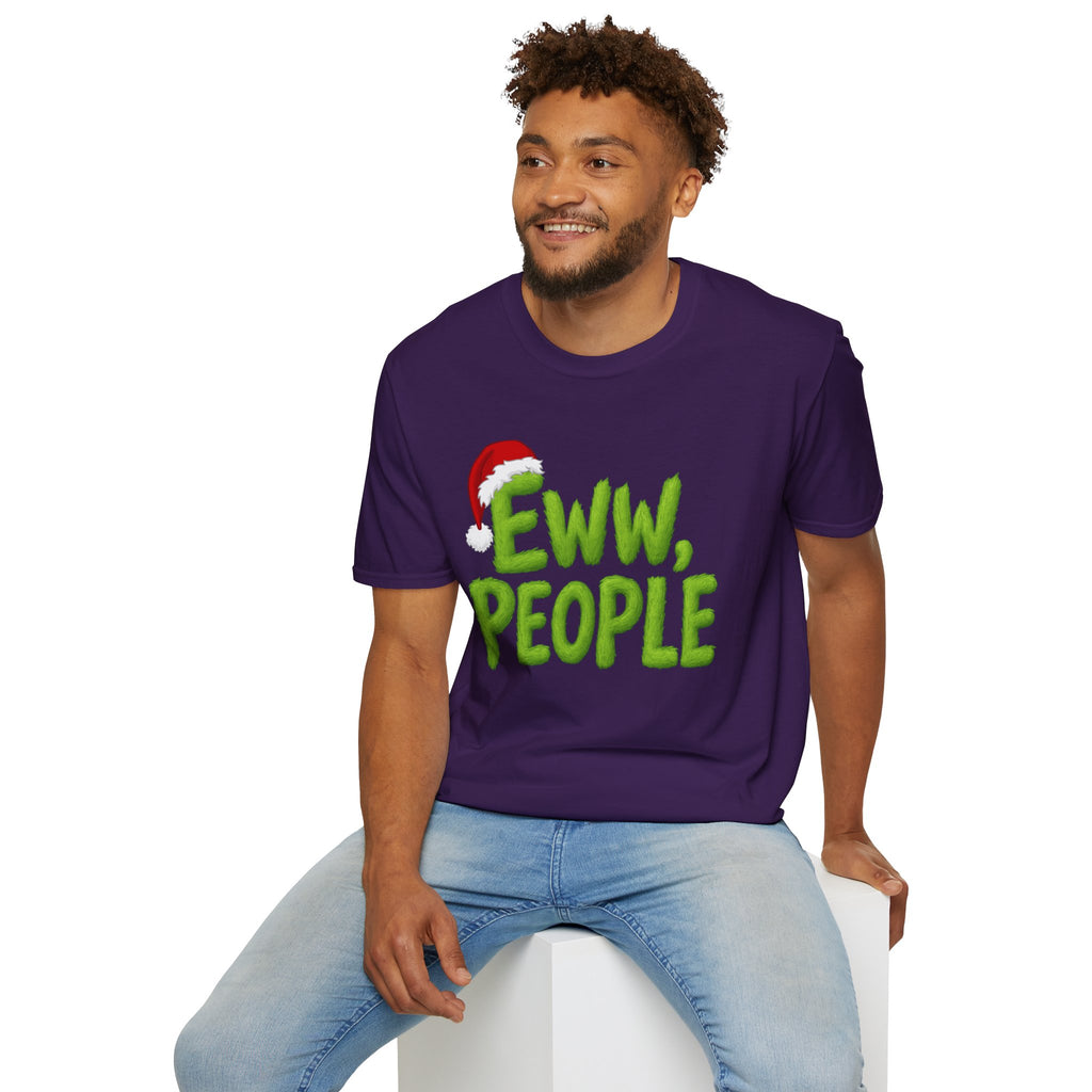 Eww, People T-Shirt | Funny Grinchy Santa Hat Holiday Tee