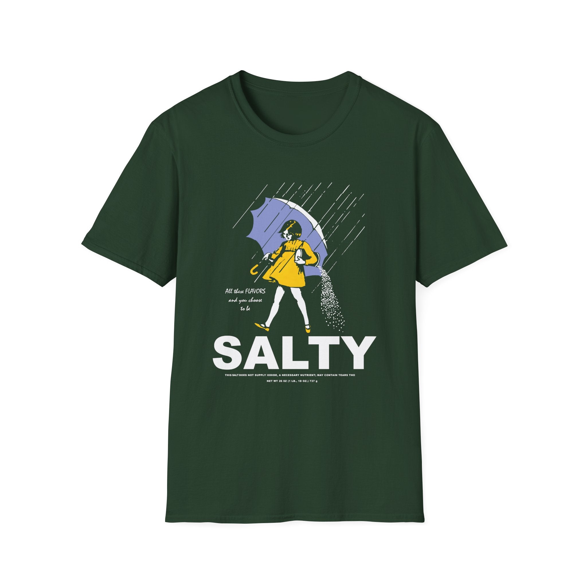 Salty Rainy Day Graphic T-Shirt — Girl with Umbrella Illustration