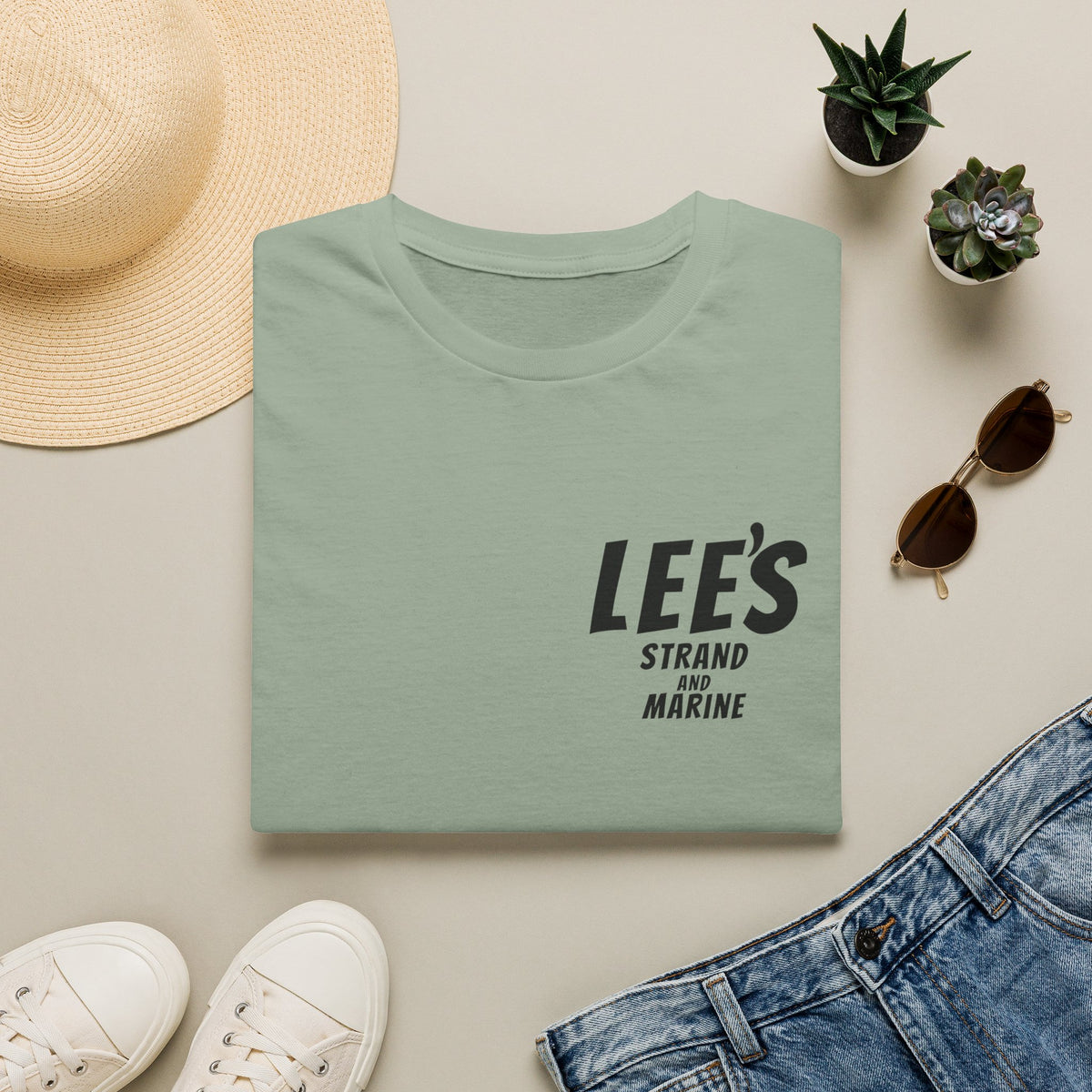 Greasy Lee's Manhattan Beach Old School T-Shirt | Marine and Strand Manhattan Beach Vintage Surf Design