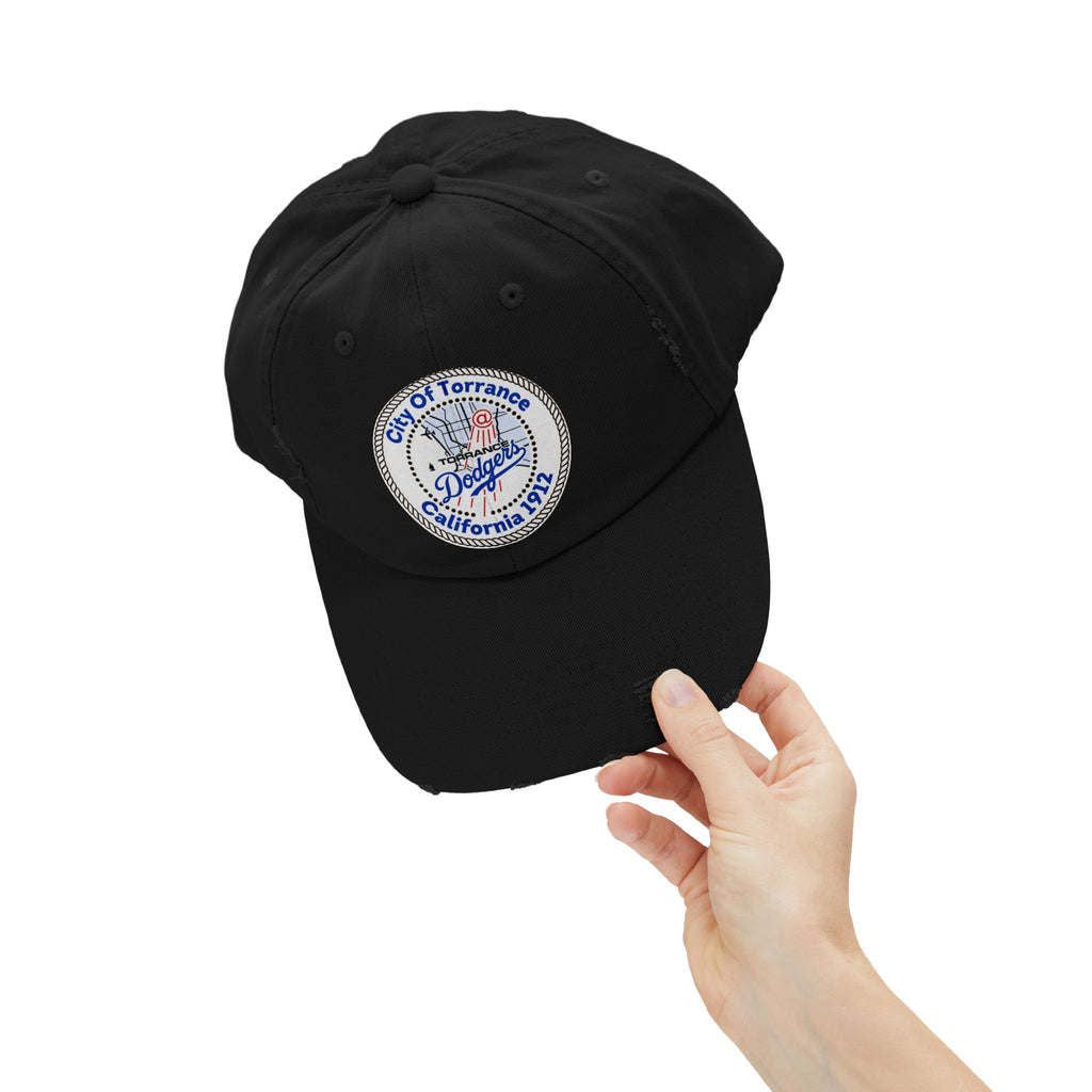 Distressed Baseball Cap with Torrance Dodgers Patch