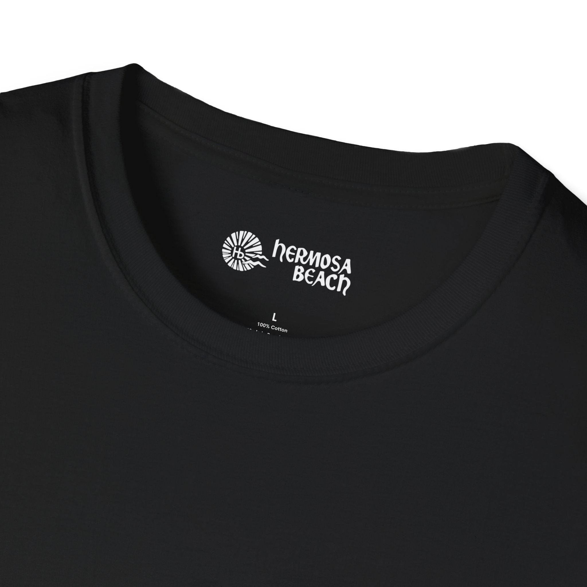 Hermosa Beach Sunburst Wave T-Shirt (printed front back neck) | Hb Minimal Logo Tee