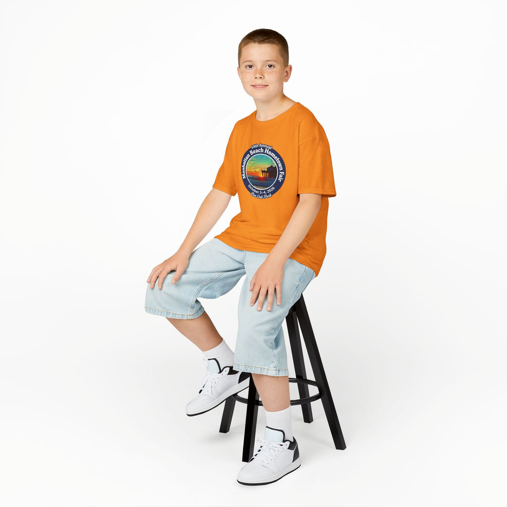 Kids Tee — Manhattan Beach Hometown Fair 2026 Sunset Logo
