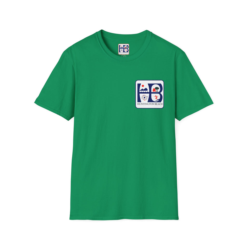 Huntington Beach Retro Logo T-Shirt — HB Surf & Sunset Tee (printed 3 side)