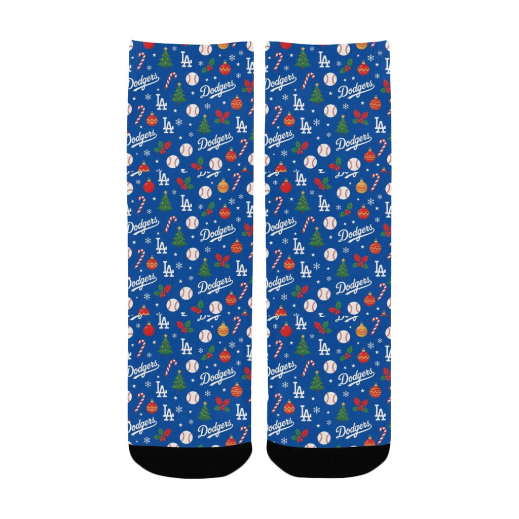 Dodgers Christmas Kid's Custom Socks (Made in USA)
