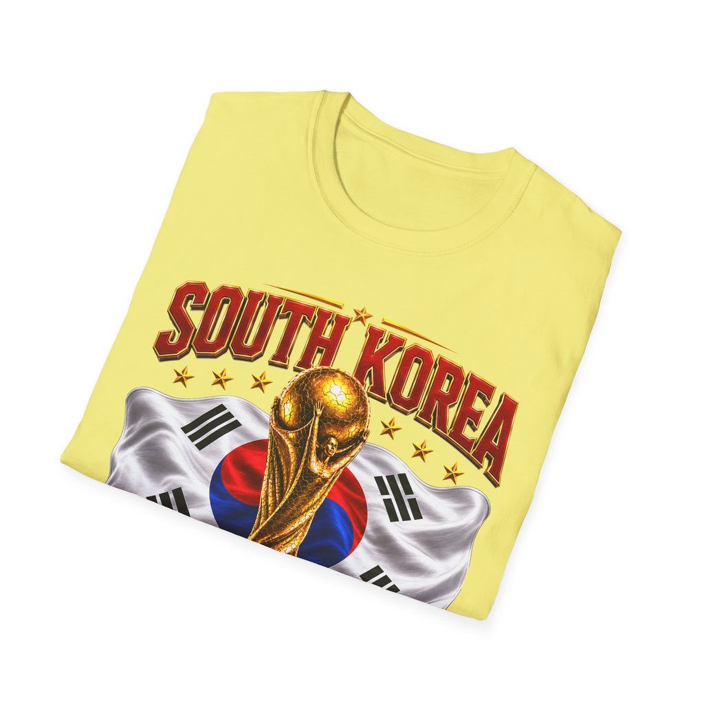 South Korea 2026 Soccer World Cup T-Shirt — Korean Flag & Trophy Football Fan Tee